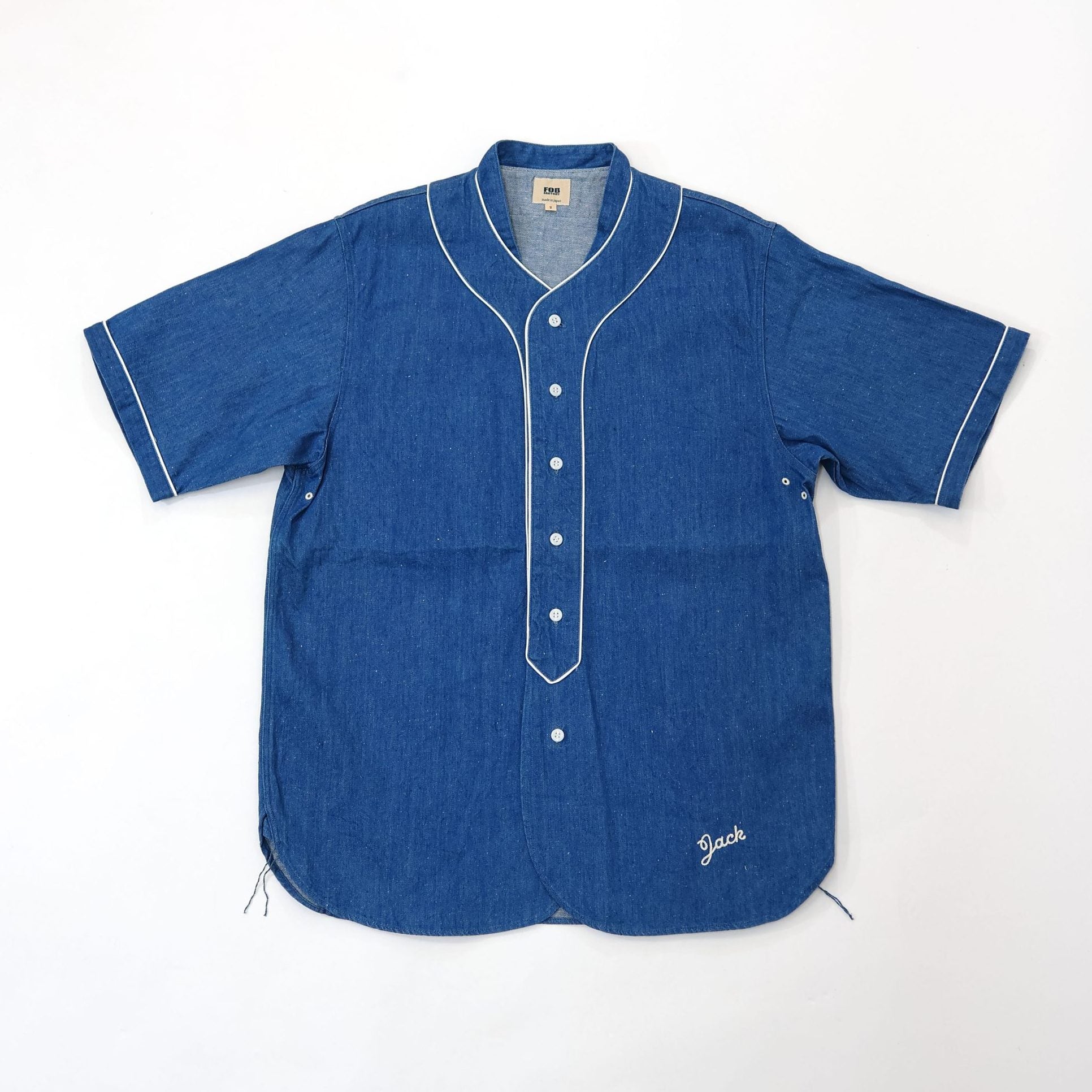 F3490 DENIM BASEBALL SHIRT - BLUE
