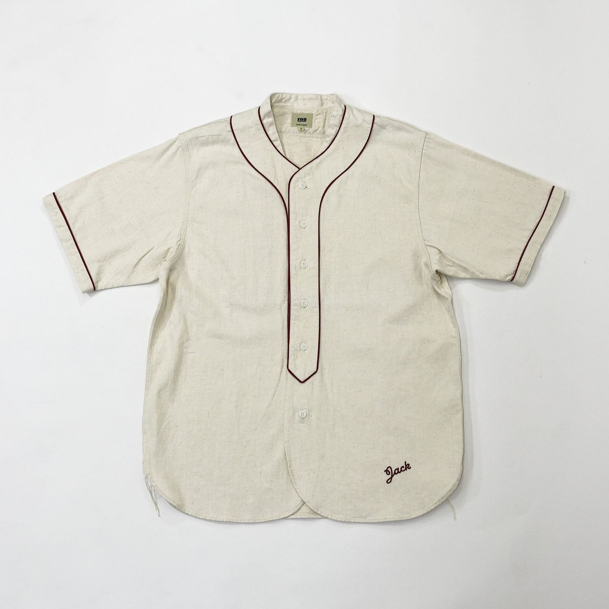 F3490 DENIM BASEBALL SHIRT - ECRU