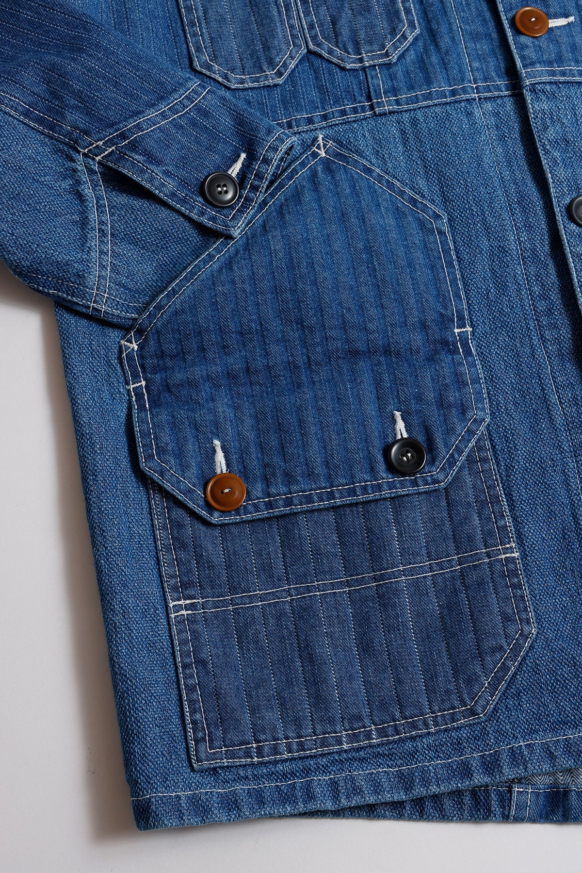 PATCHWORK COVERALL JACKET 3YR WASH (FA26) - INDIGO