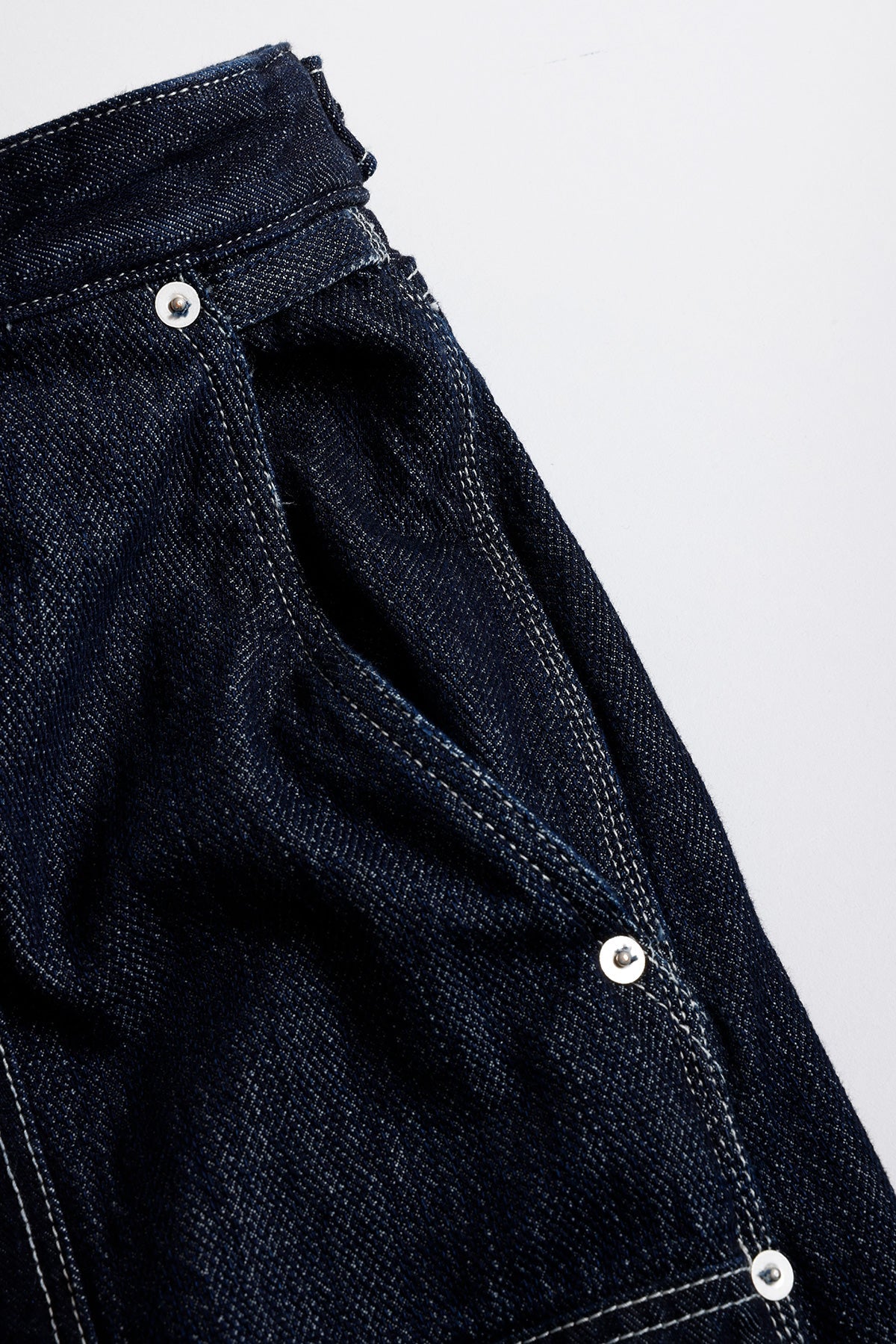 PATCHWORK DOUBLE KNEE PANTS RINSE (FA26) - INDIGO