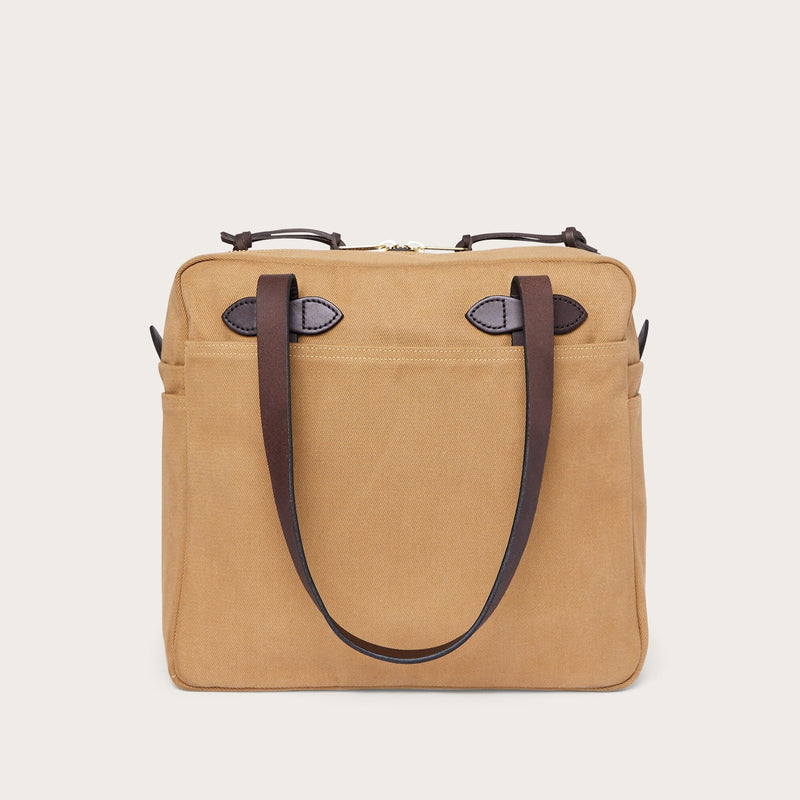 ZIPPERED TOTE BAG - TAN