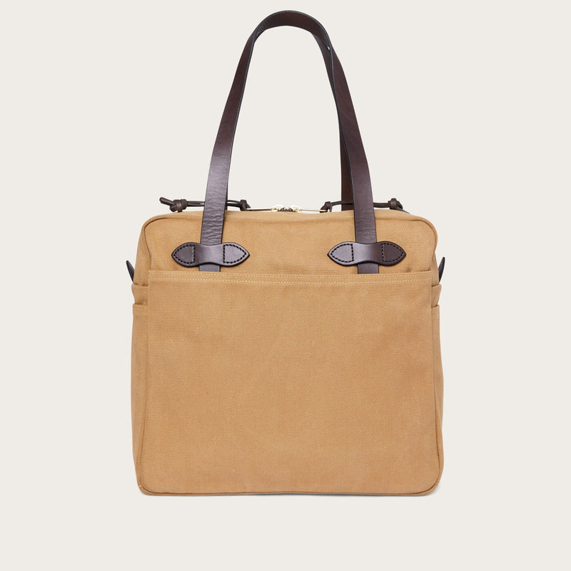 ZIPPERED TOTE BAG - TAN