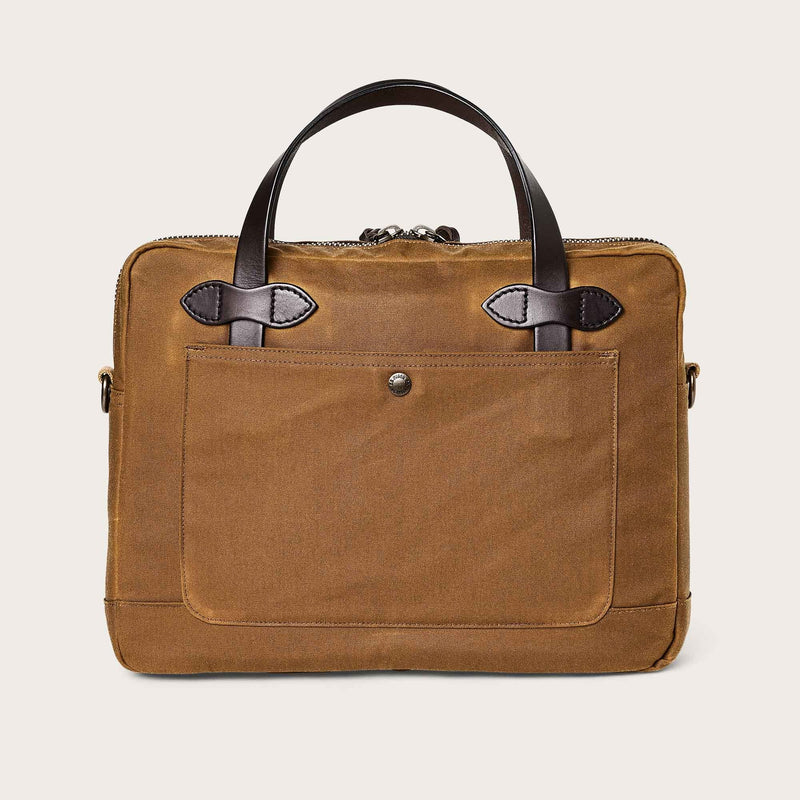 TIN CLOTH COMPACT BRIEFCASE - DARK TAN