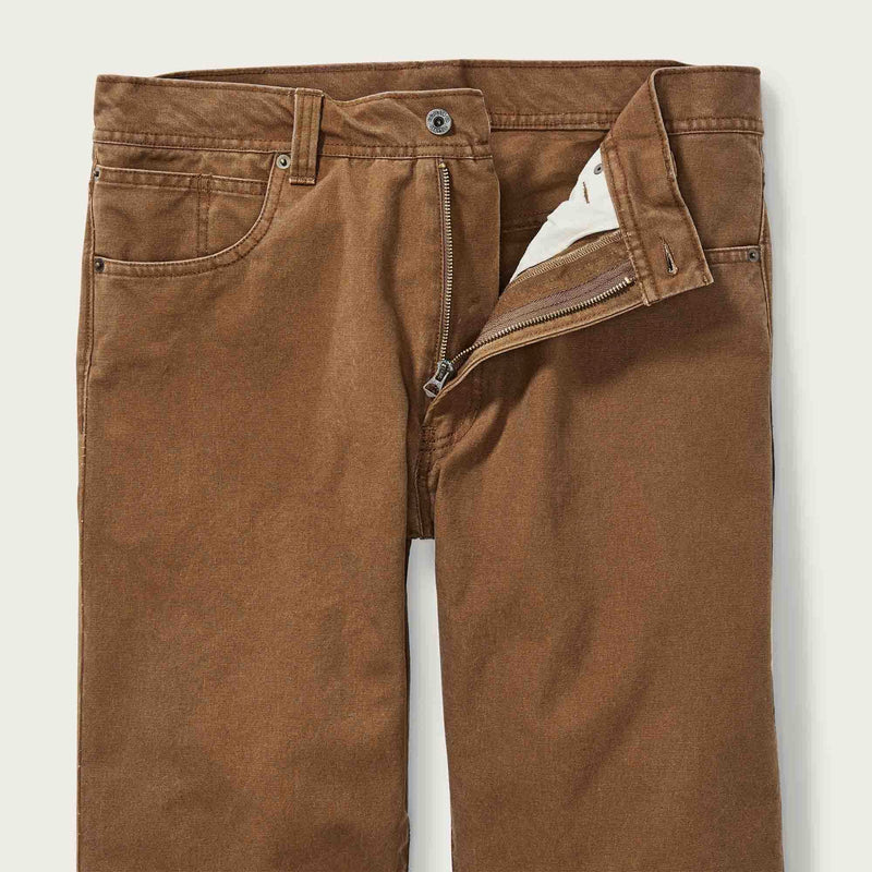 DRY TIN CLOTH 5-POCKET PANTS - WHISKEY