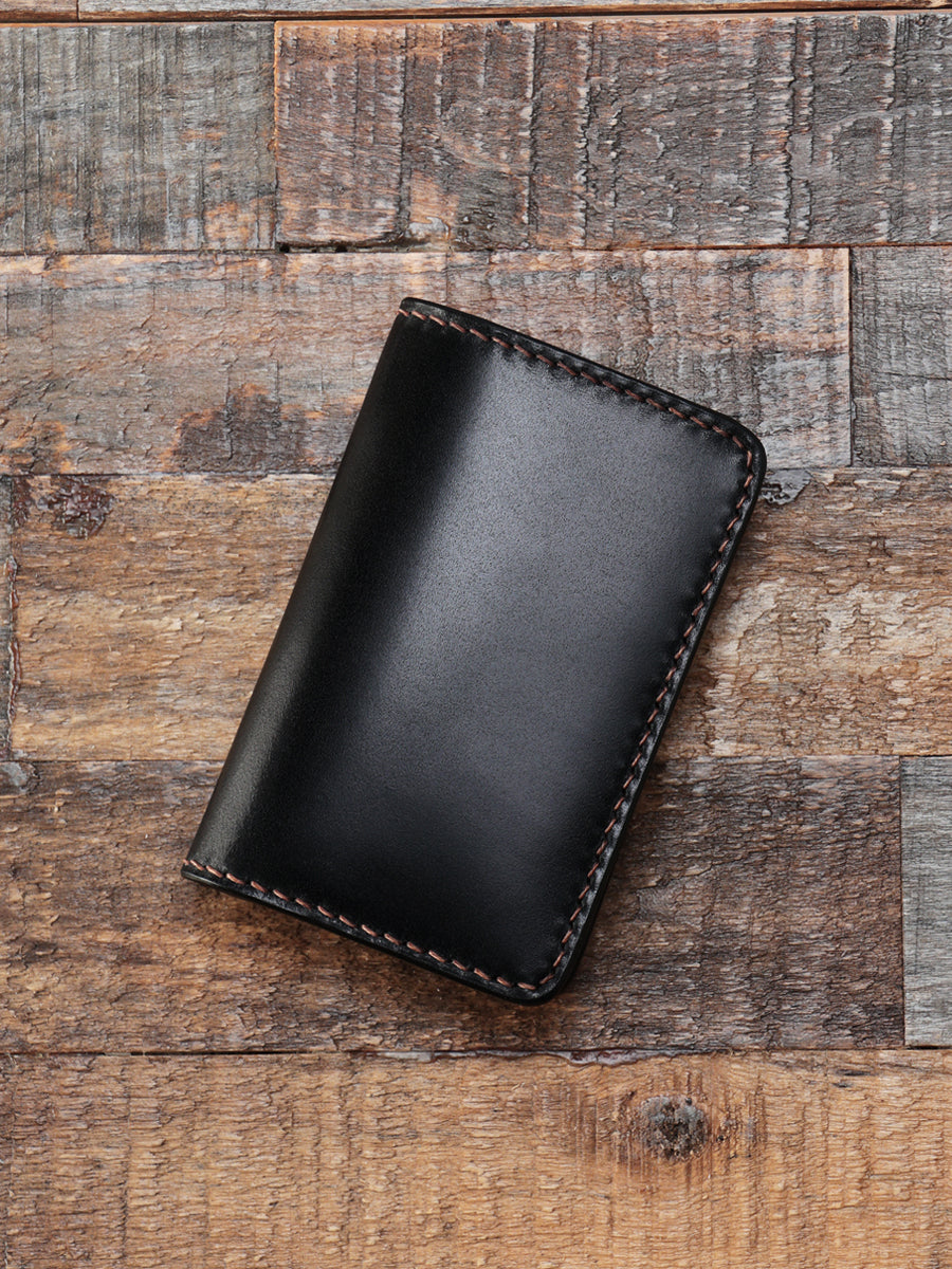 FN-C7C5-3W5 CORDOVAN DUAL CARD CASE - BLACK