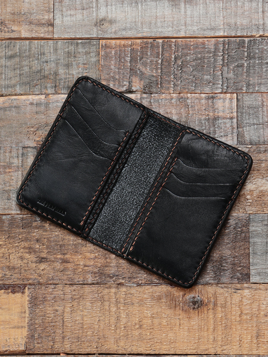FN-C7C5-3W5 CORDOVAN DUAL CARD CASE - BLACK