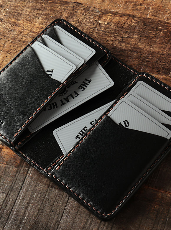 FN-C7C5-3W5 CORDOVAN DUAL CARD CASE - BLACK