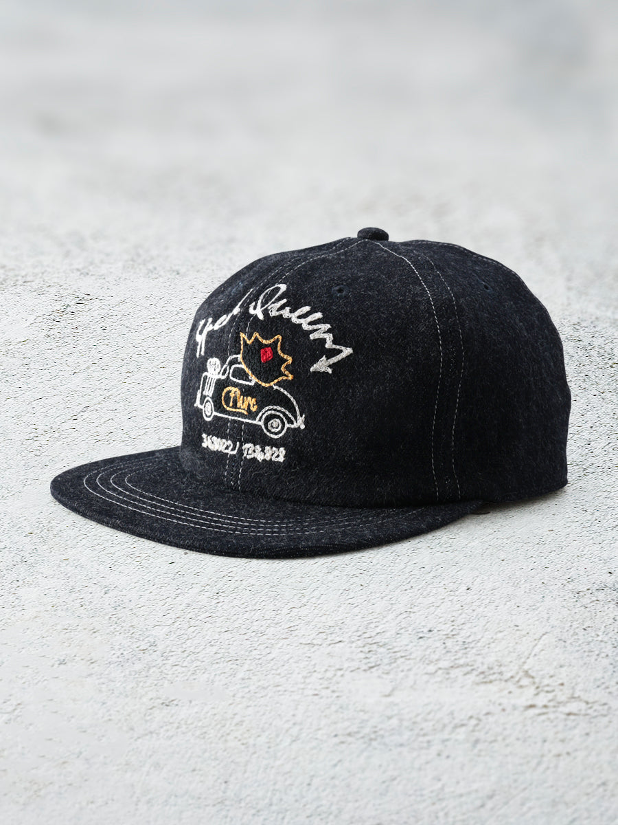 FN-HC008 HEADWEAR - 12oz DENIM TRACKER CAP - INDIGO