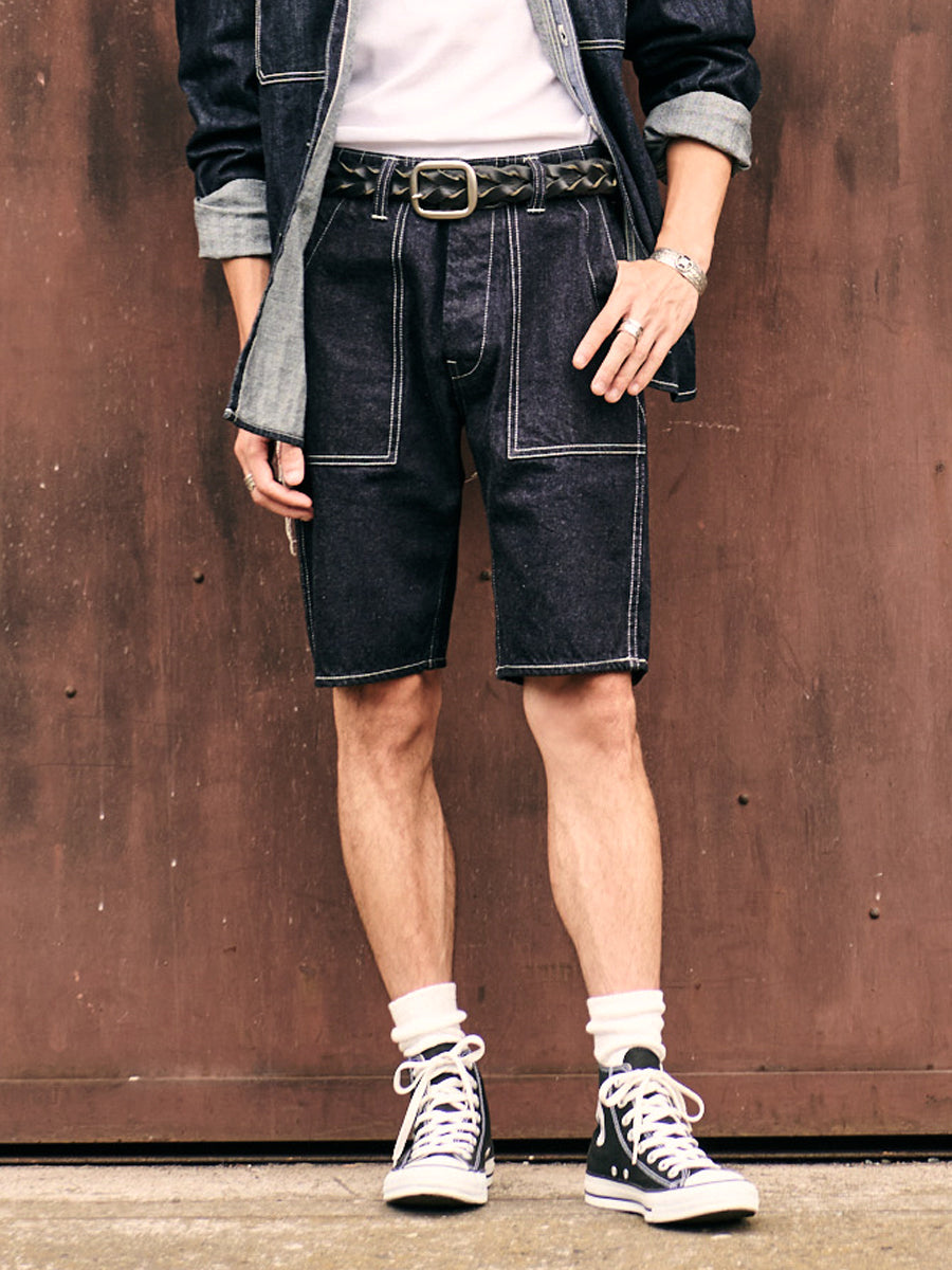 FN-S-DP003 HALF PANTS - 12oz DENIM - INDIGO