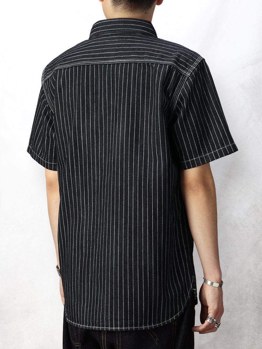 FN-SDK-702S 10oz DENIM WABASH WORK S/S SHIRT - INDIGO