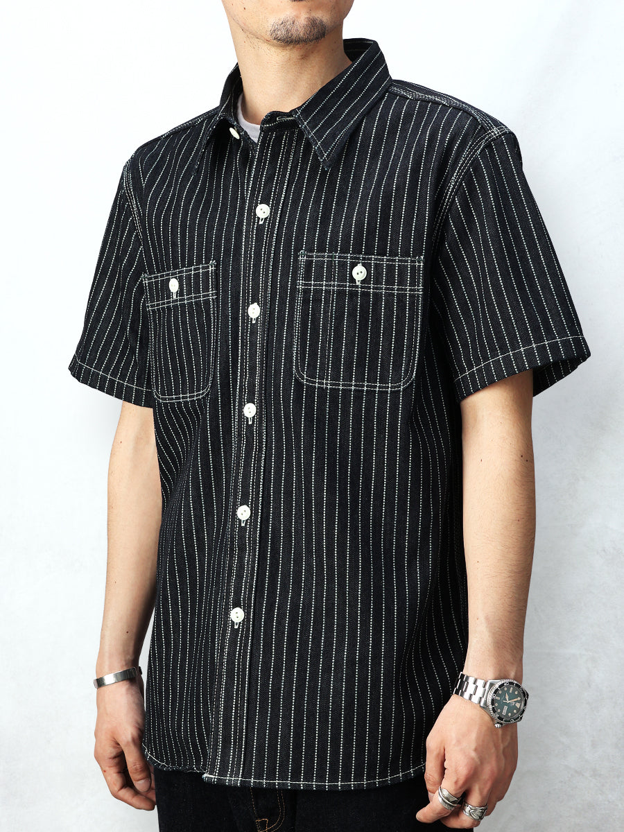 FN-SDK-702S 10oz DENIM WABASH WORK S/S SHIRT - INDIGO
