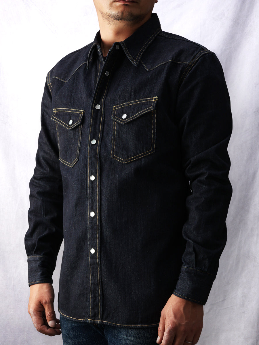 FN-SDW-001L DENIM WESTERN SHIRT - BLUE