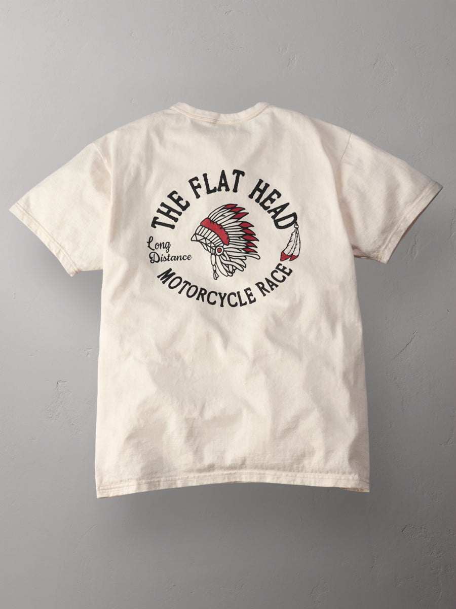 FN-THC-048 T-SHIRT - MOTORCYCLE RACE - NATURAL