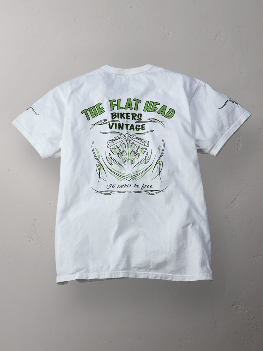 FN-THC-065 T-SHIRT - PINSTRIPE - WHITE