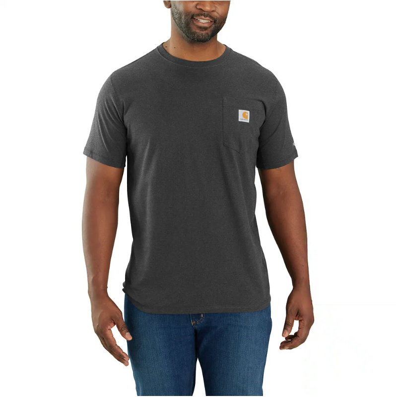 FORCE RELAXED FIT MIDWEIGHT SHORT-SLEEVE POCKET T-SHIRT - CARBON HEATHER