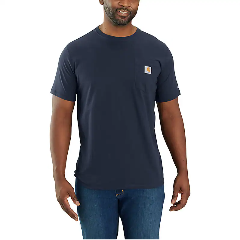 FORCE RELAXED FIT MIDWEIGHT SHORT-SLEEVE POCKET T-SHIRT - NAVY