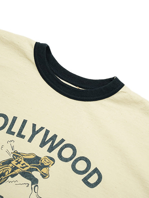 GS2449958 TWO TONE MOTO 5/S TEE - IVORY