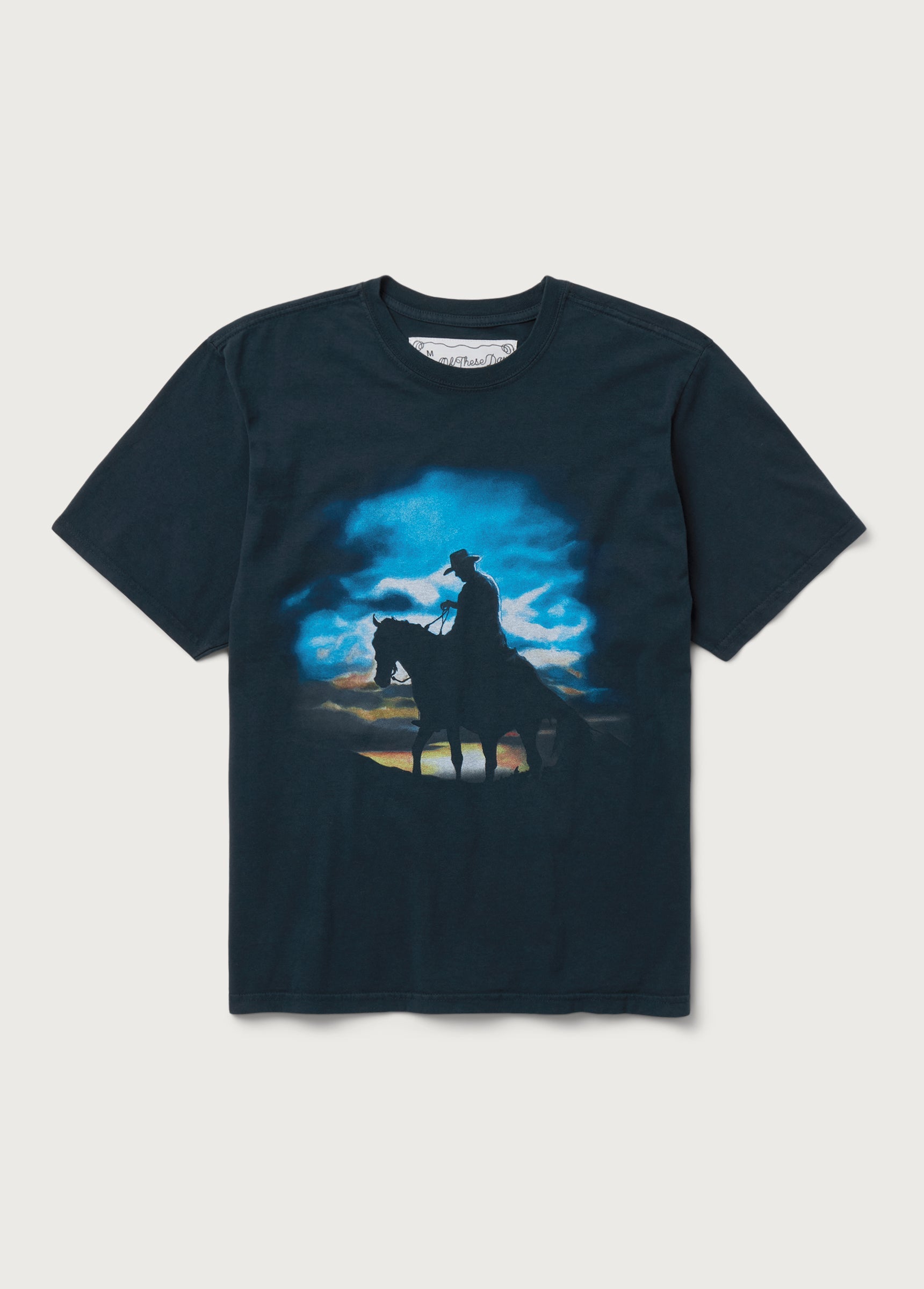 HARVEST MOON TEE S/S - WASHED BLACK