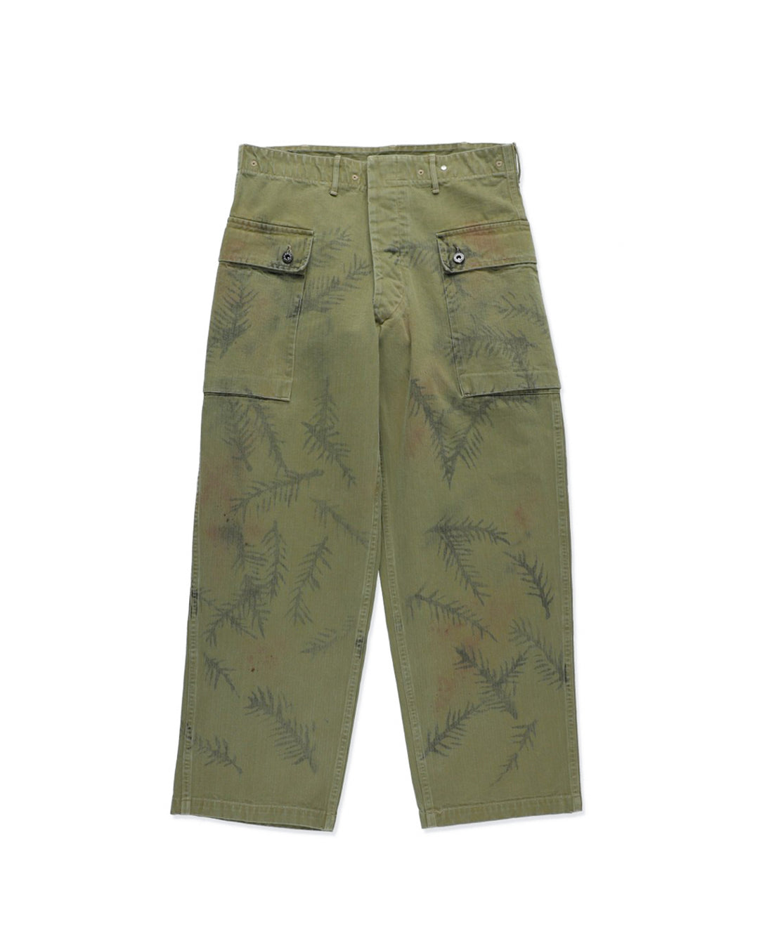 USMC P-44 HBT CAMO SPRAY TROUSERS AGED - AGED CAMO SPRAY OD