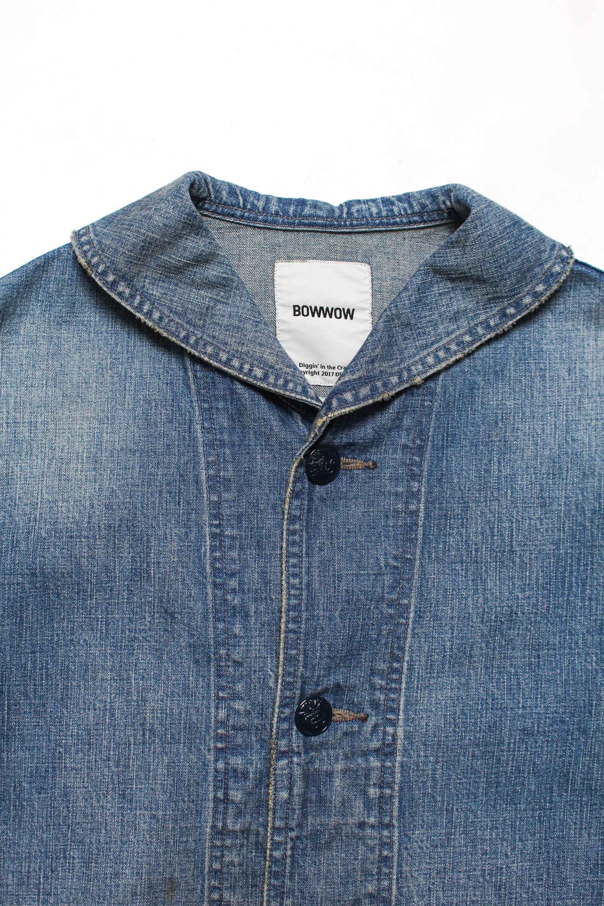 USN M43 DUNGAREE JUMPER, SHAWL COLLAR - INDIGO AGING