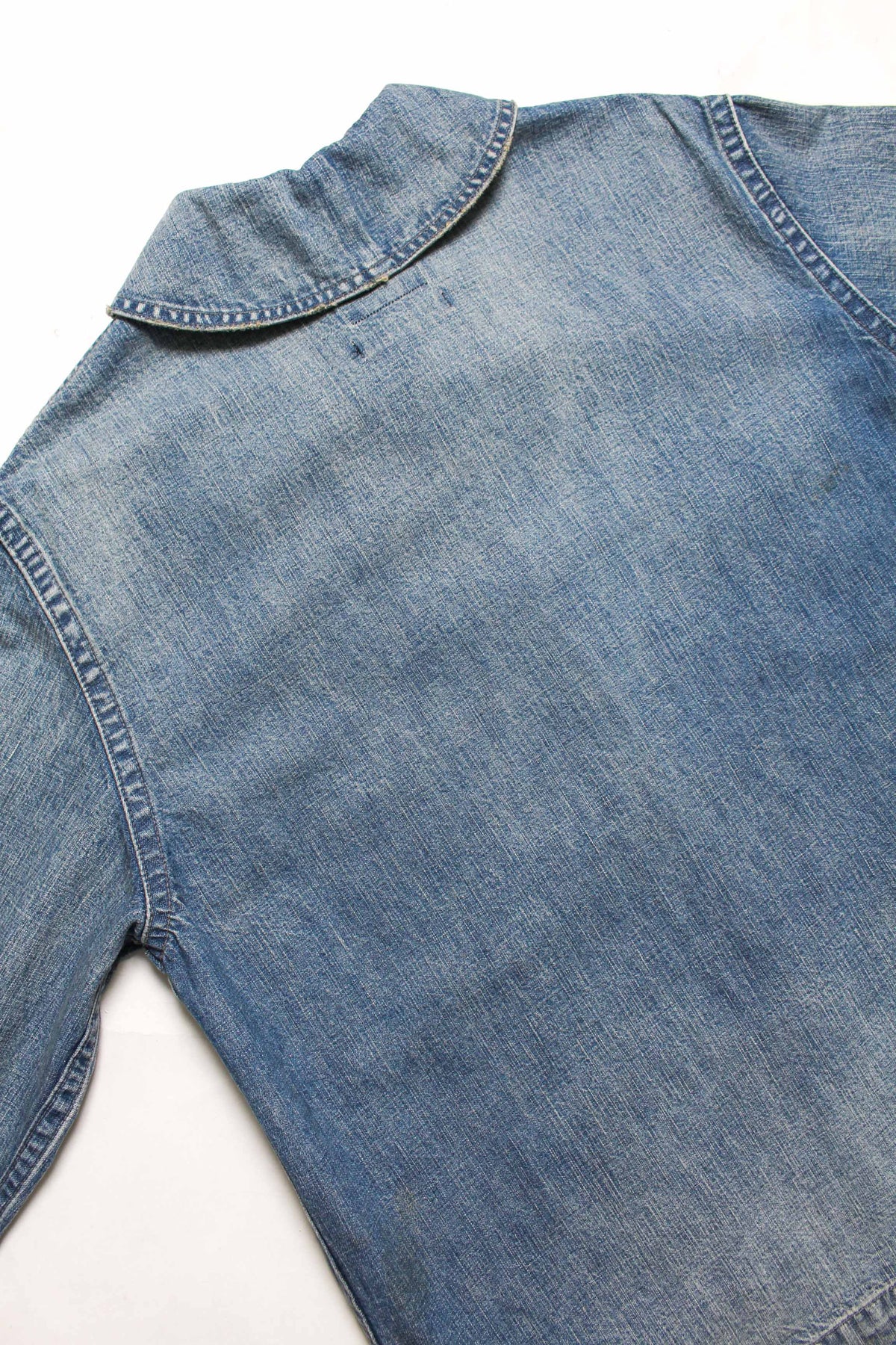 USN M43 DUNGAREE JUMPER, SHAWL COLLAR - INDIGO AGING