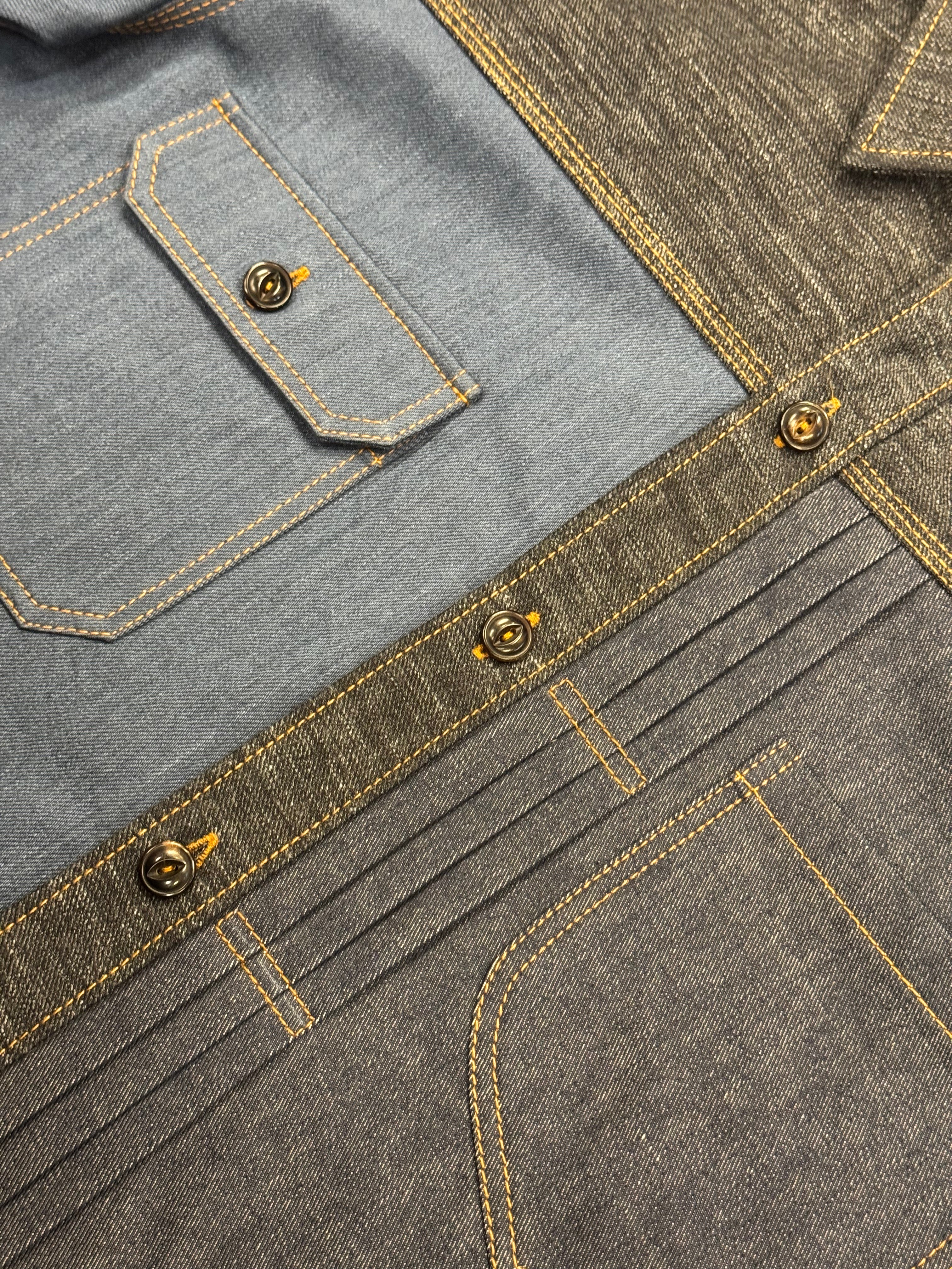 AK/PR/LOT3/JKT/045 The 50-50 Japense Selvedge Denim Jacket - BLUE GREY