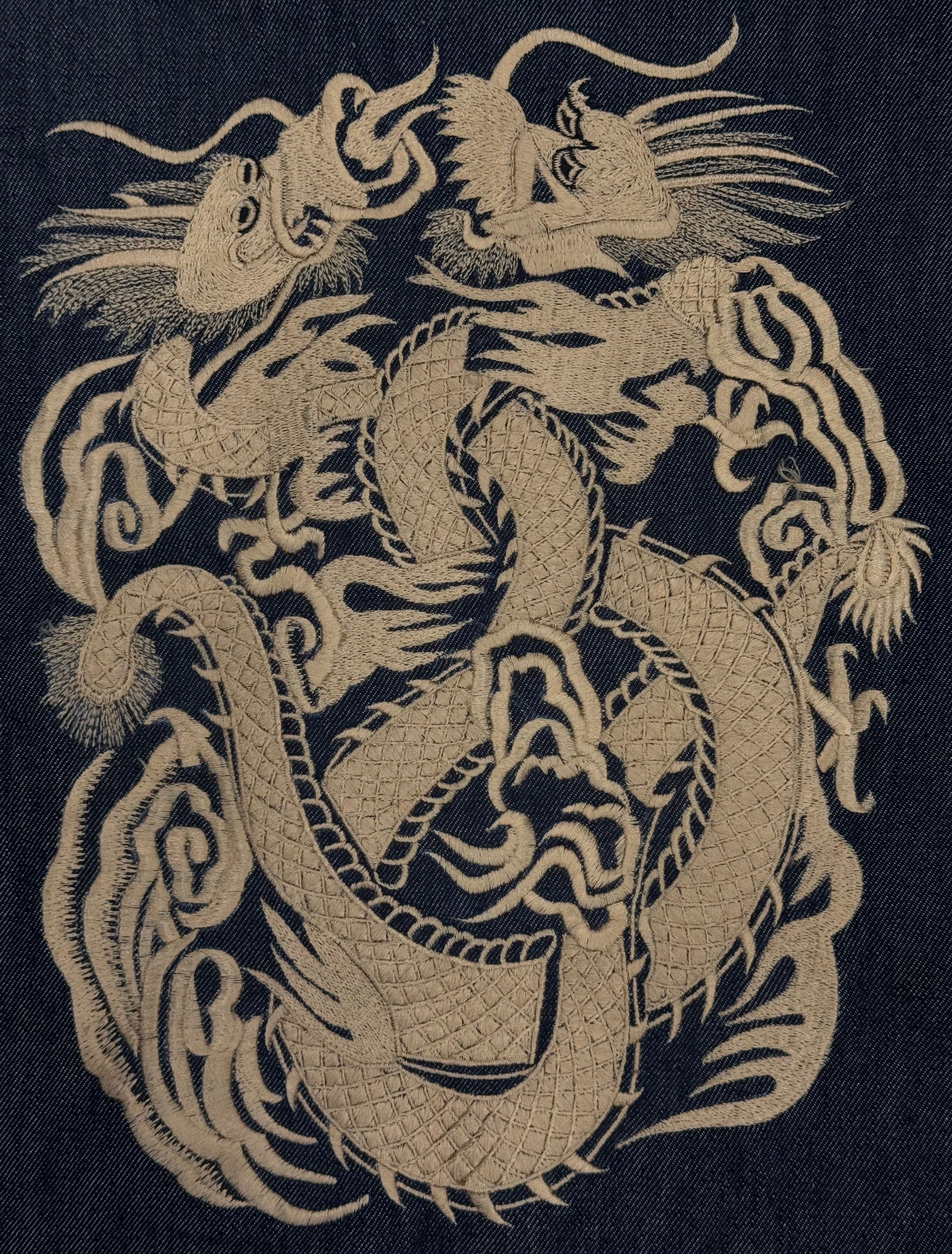 AK/PR/LOT3/JKT/053 AK OG Golden Dragon Denim Souvenir Jacket  - INDIGO