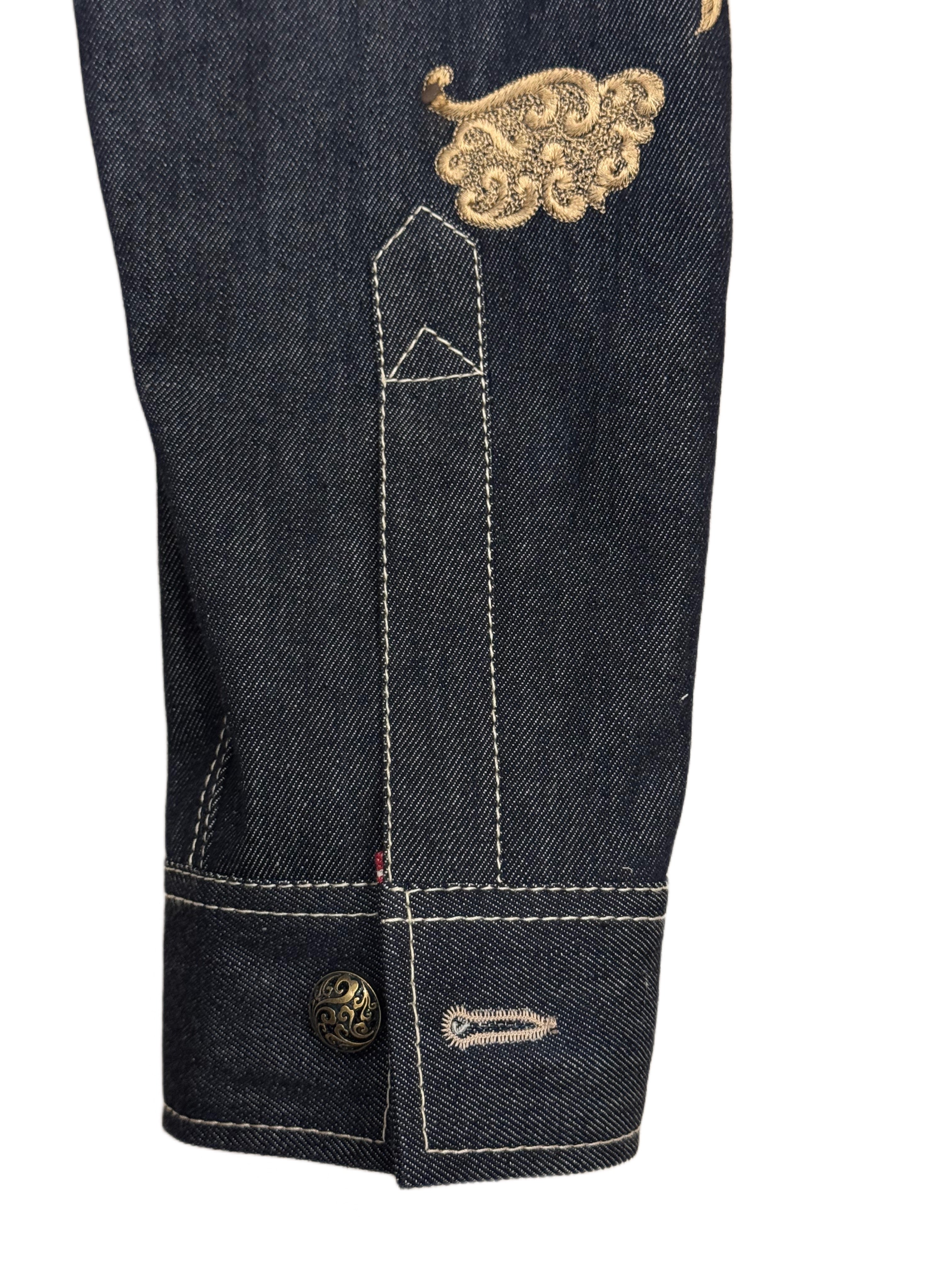 AK/PR/LOT3/JKT/053 AK OG Golden Dragon Denim Souvenir Jacket  - INDIGO