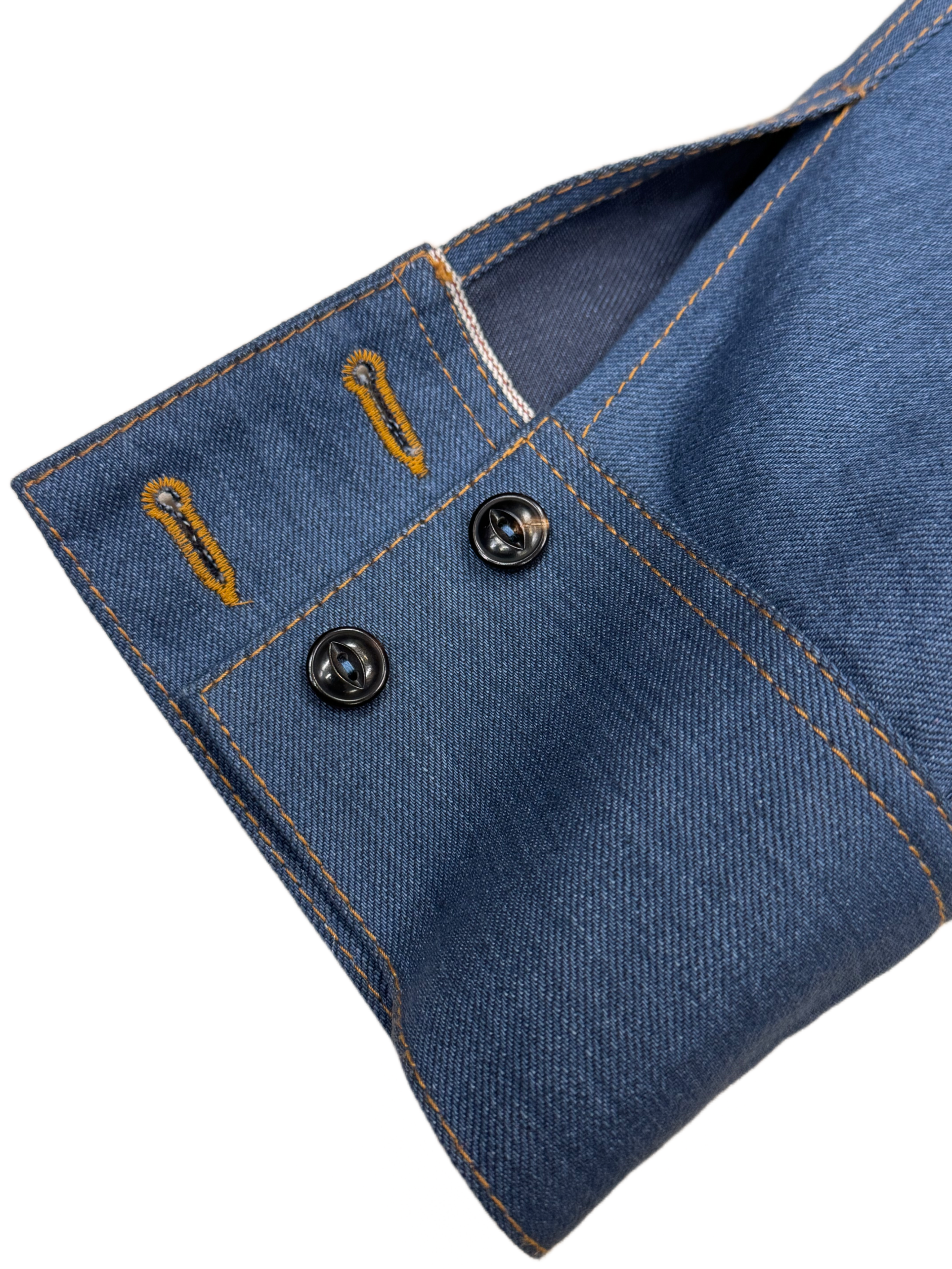 AK/PR/LOT3/JKT/050 Biker Vent Pleated Dragon Bomber Jacket in Japanse Selvedge Denim  - BLUE