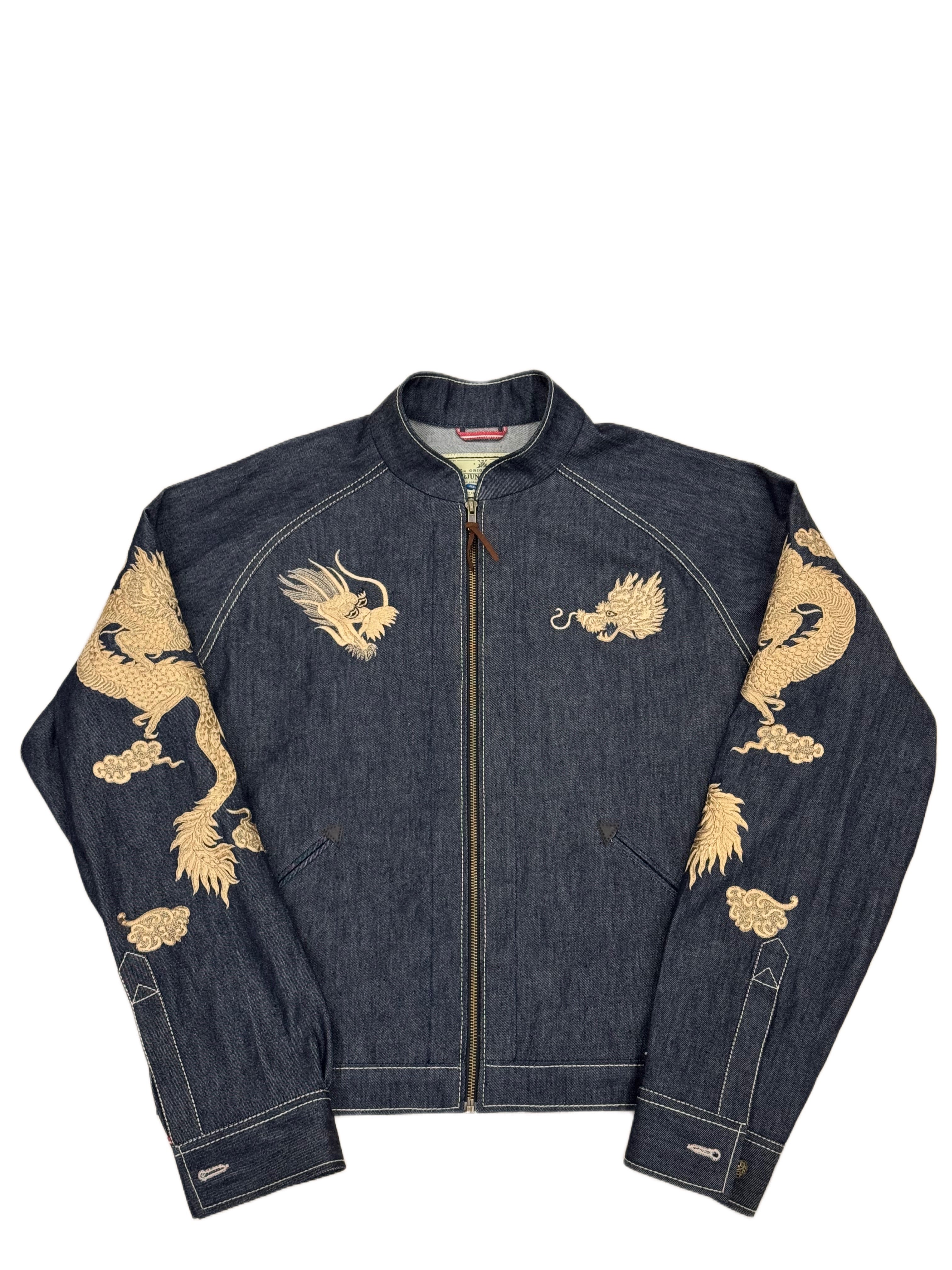 AK/PR/LOT3/JKT/053 AK OG Golden Dragon Denim Souvenir Jacket  - INDIGO