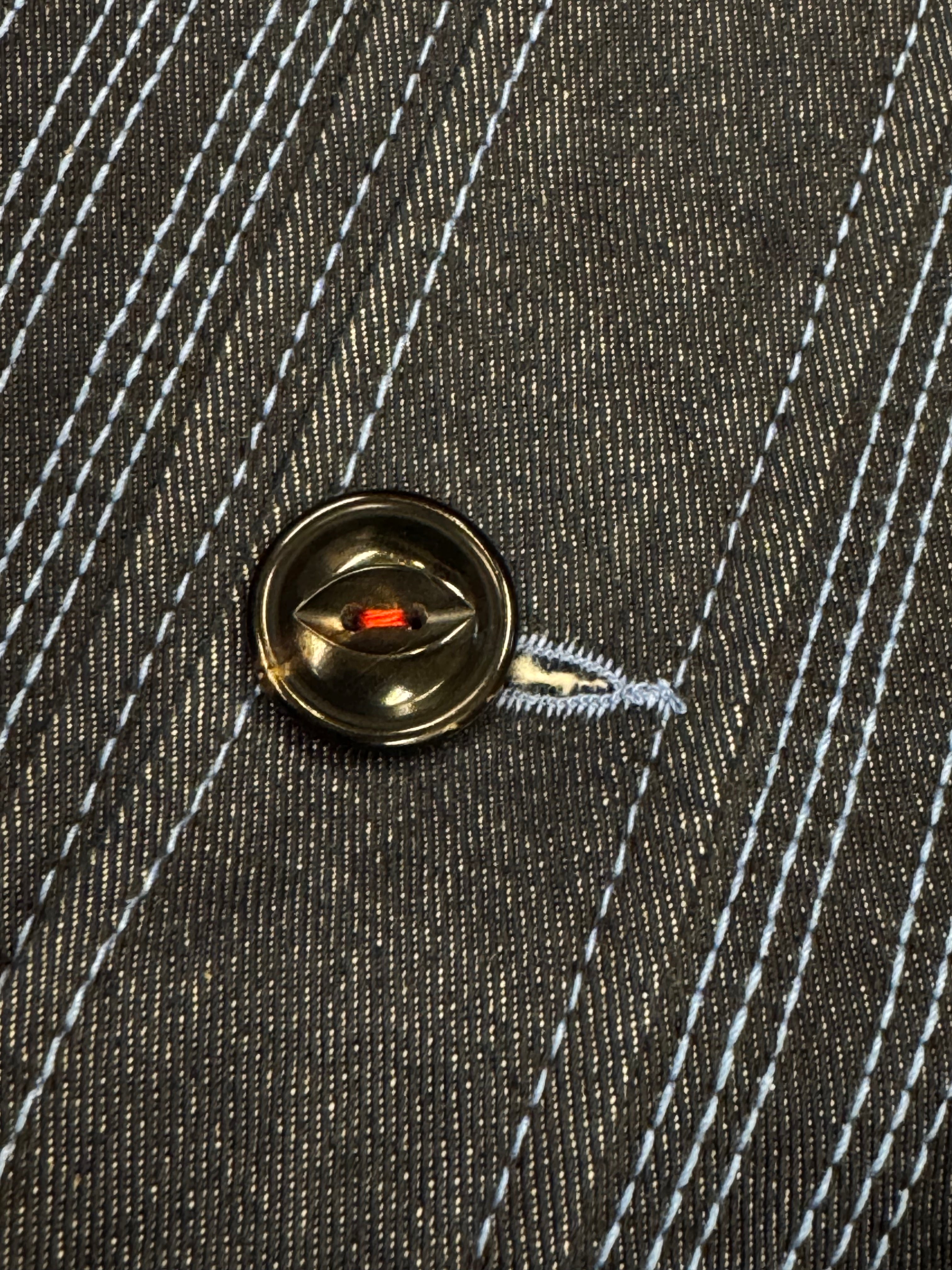 AK/PR/LOT3/JKT/055 All-Over Linear Chainstitch Denim Jacket with White Phoenix  - BLUE