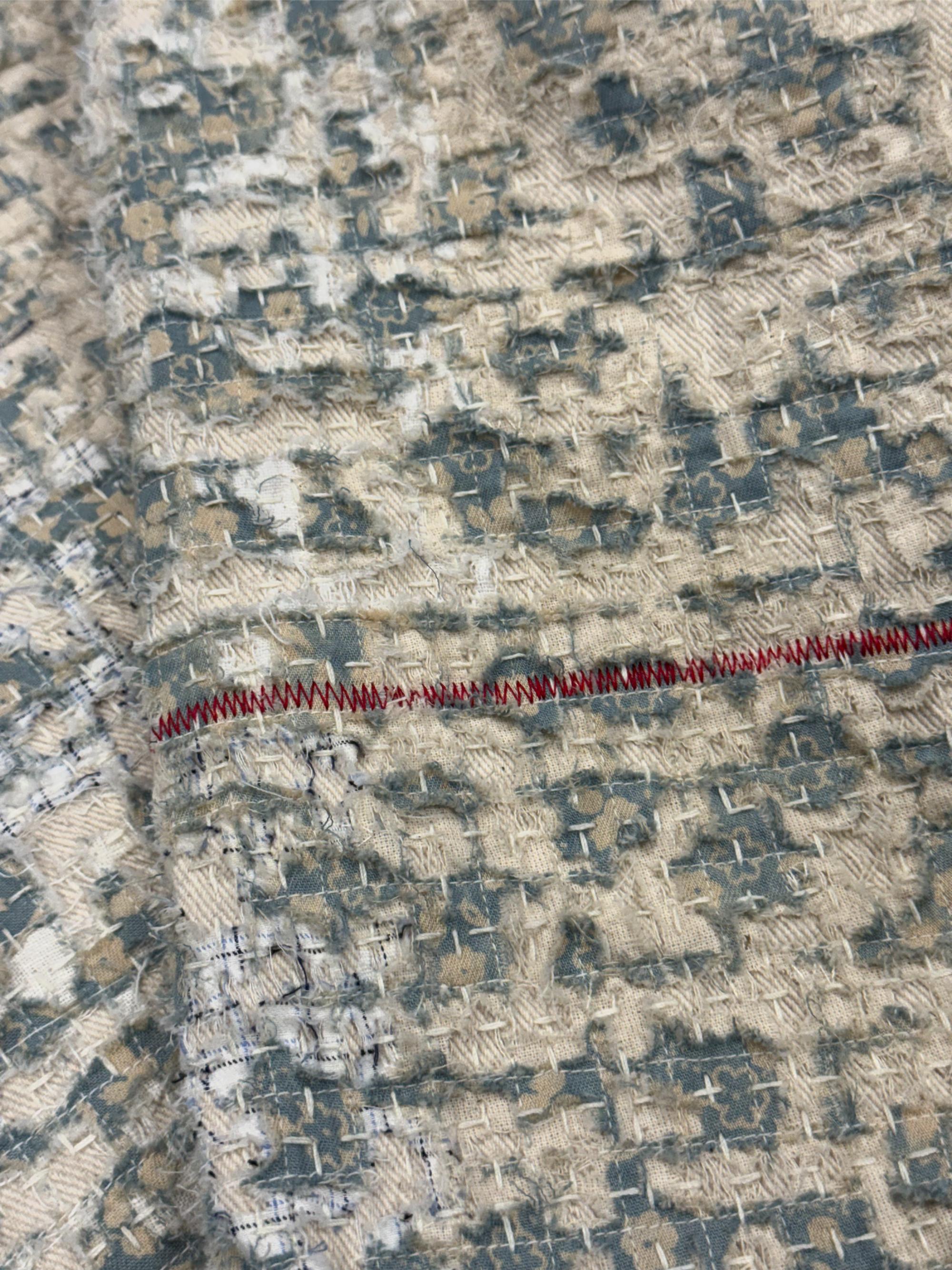 AK/PR/LOT4/JKT/057 White Boro Denim Jacket - WHITE