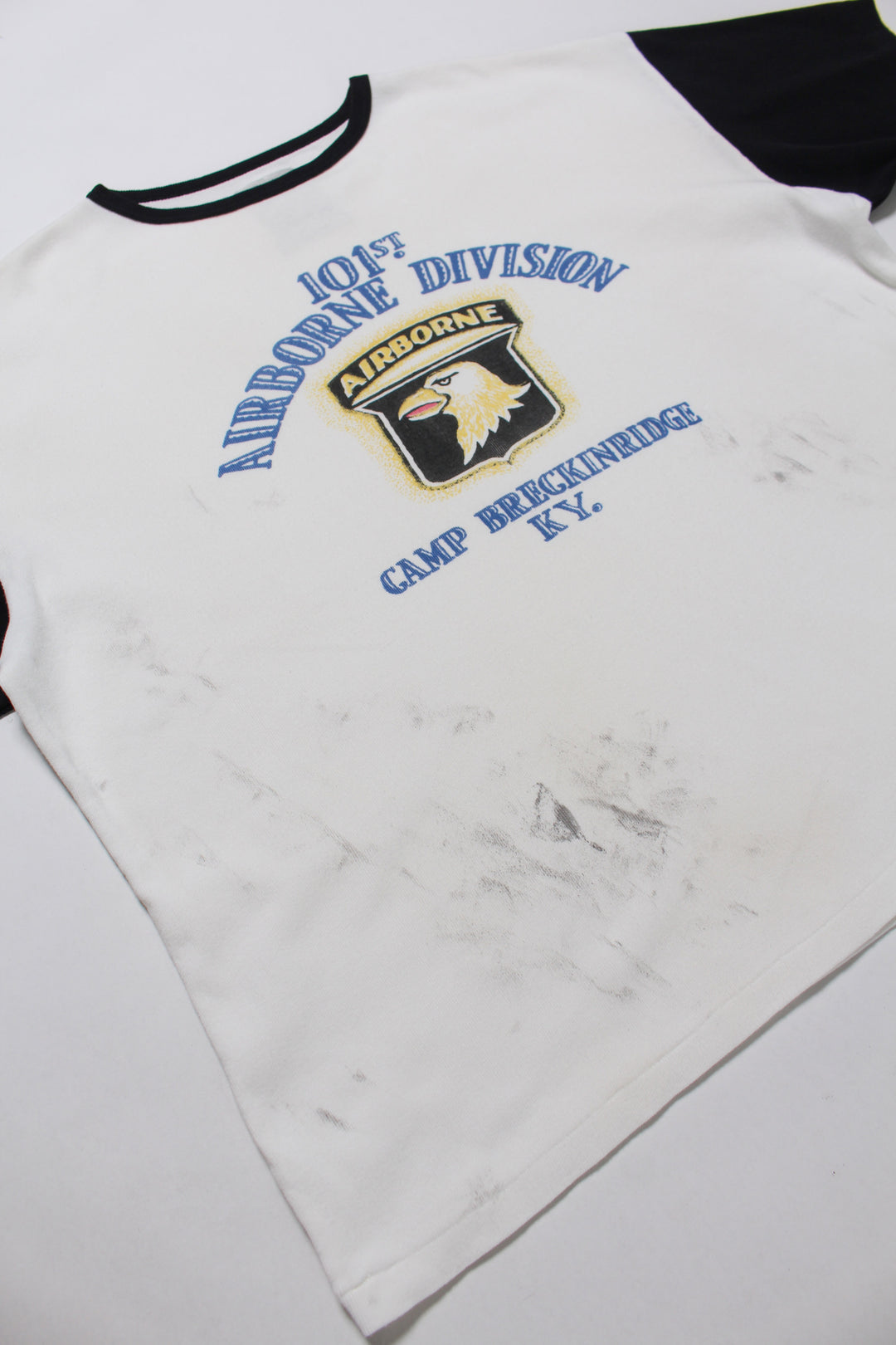 101ST AIRBORNE DIV. RIBBED SS CS AGED - WHITExBLACK