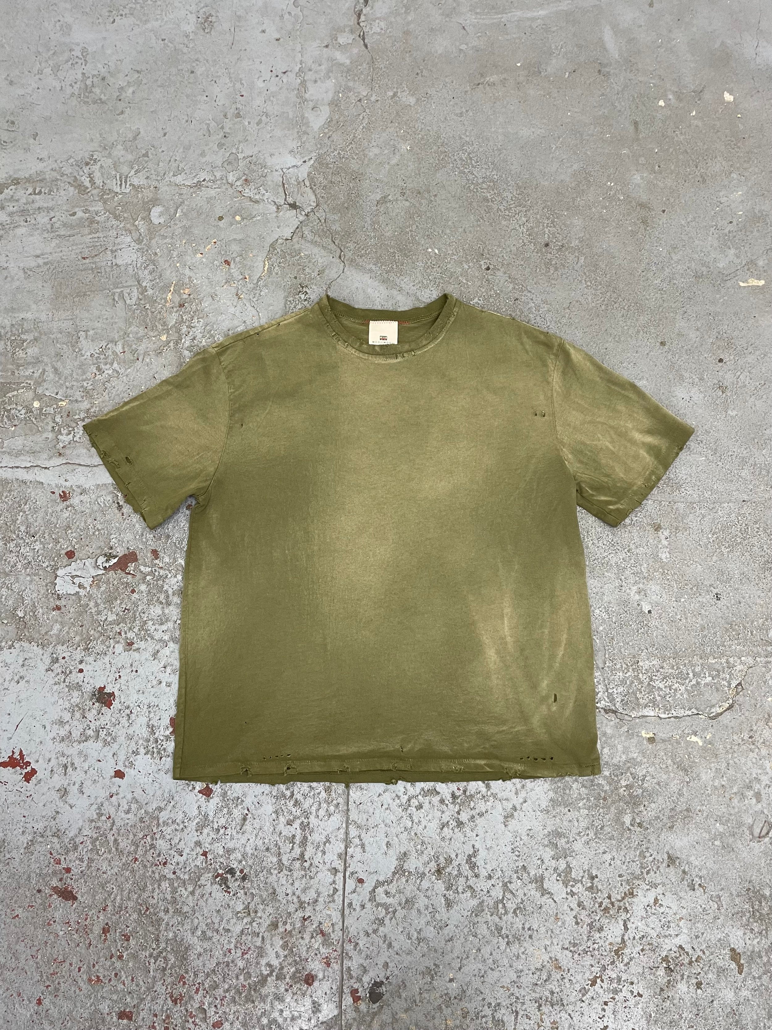 OVERSIZE CROP TEE S/S - AGED MILITARY GREEN (SINGLE STITCH)
