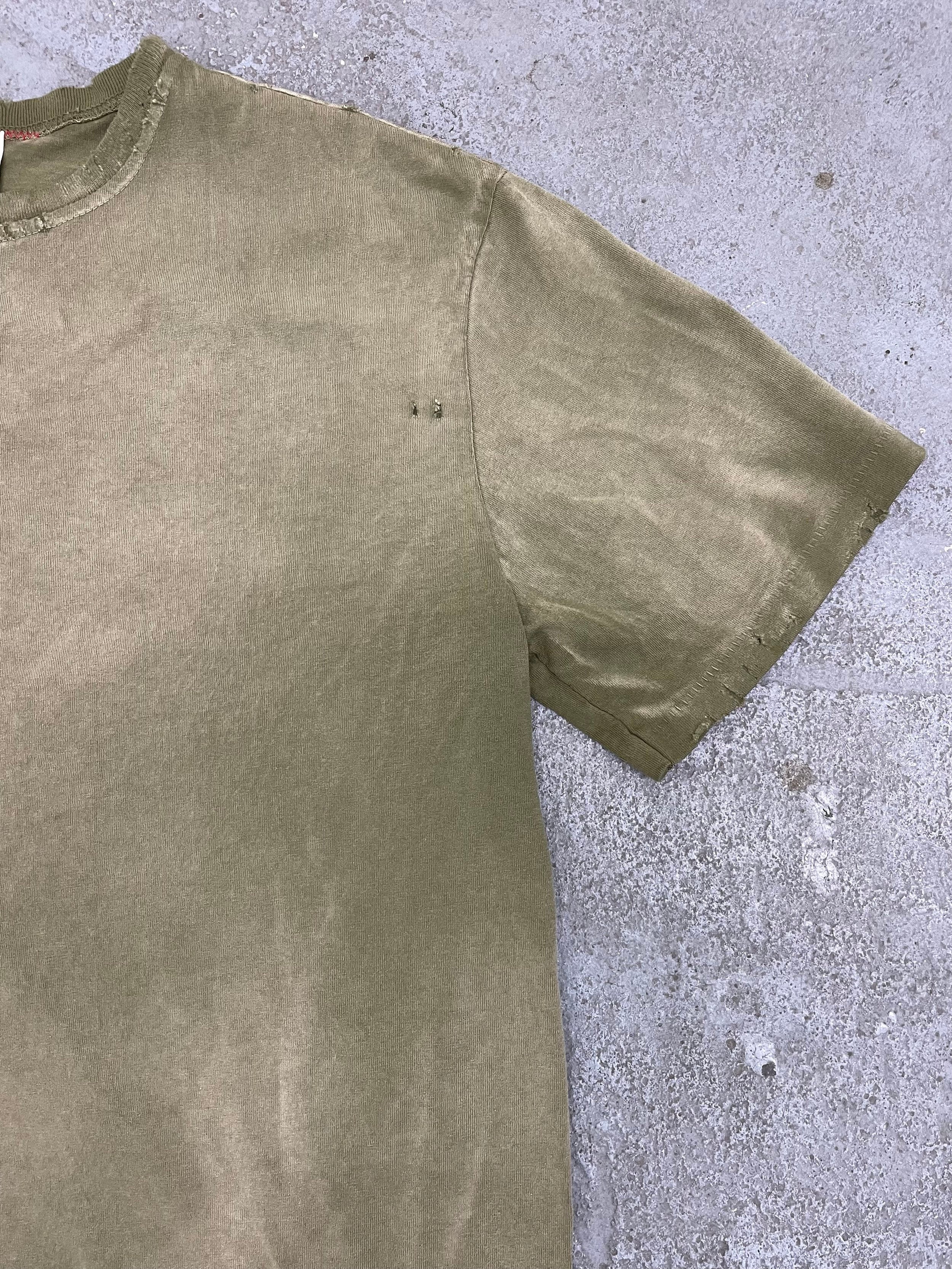OVERSIZE CROP TEE S/S - AGED MILITARY GREEN (SINGLE STITCH)