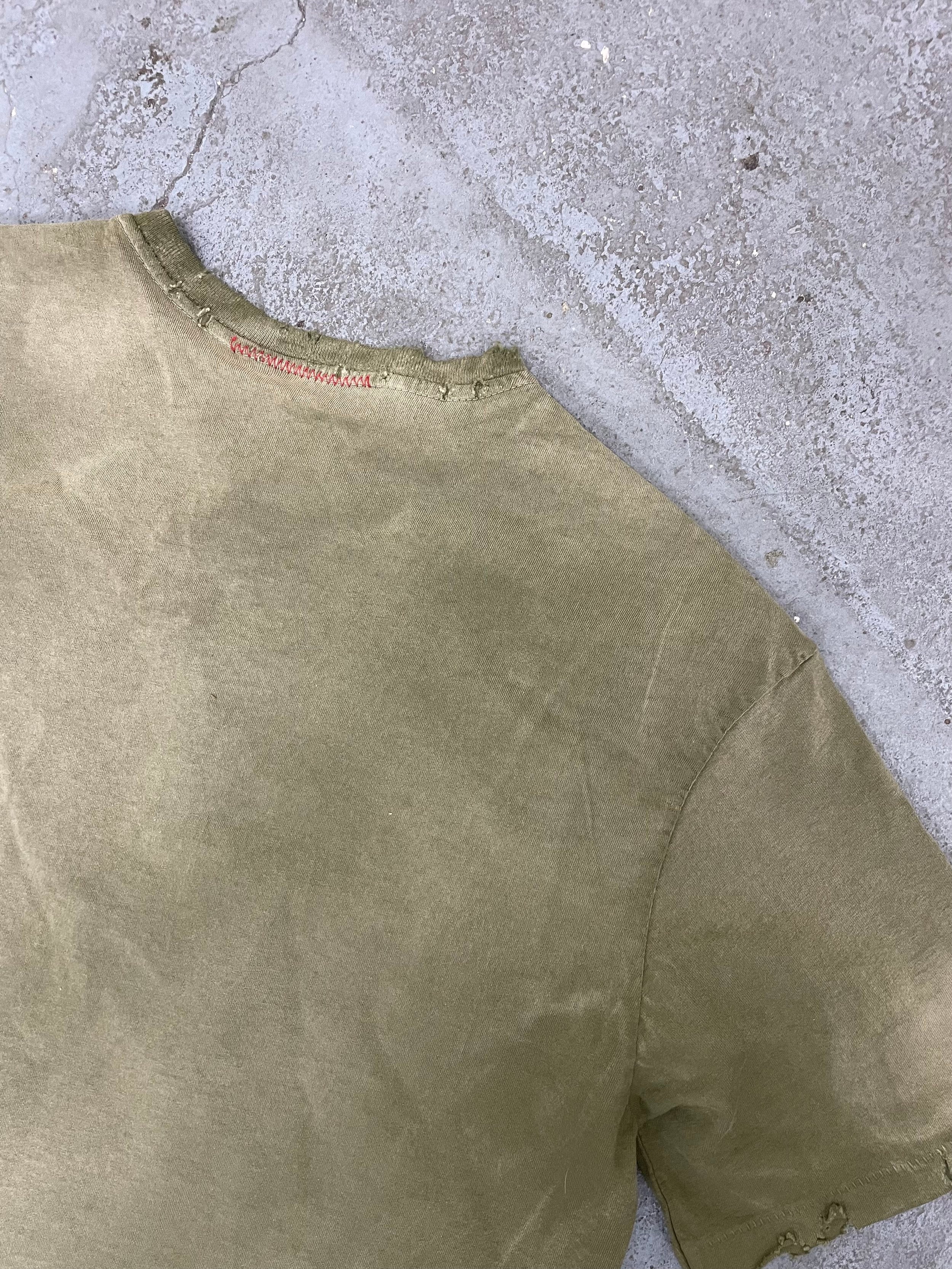 OVERSIZE CROP TEE S/S - AGED MILITARY GREEN (SINGLE STITCH)