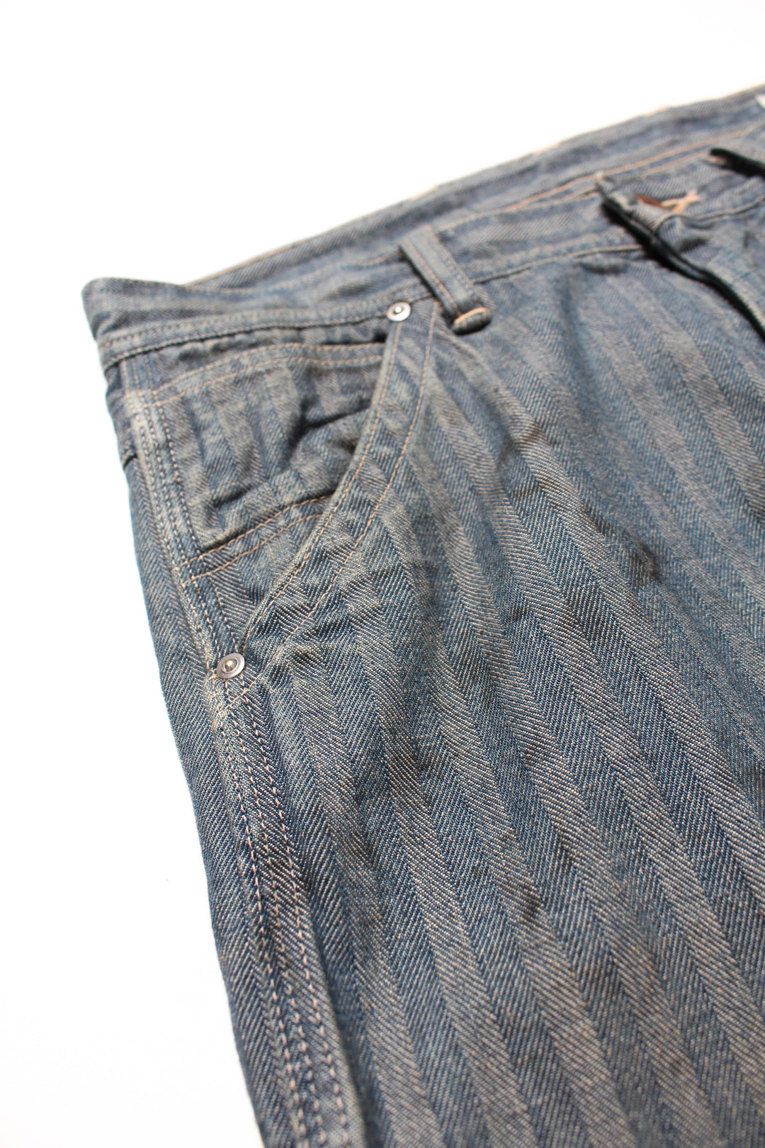 FER GRITGEAR PANTS AGED - INDIGO HERRINGBONE