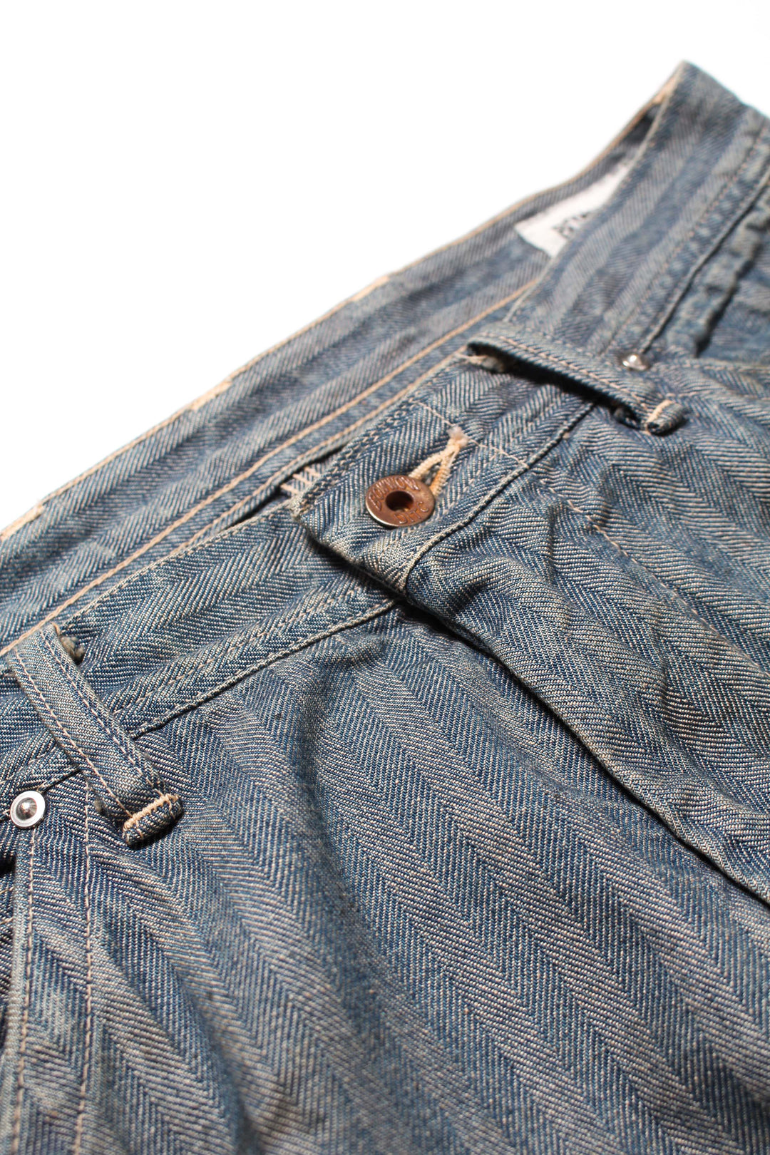 FER GRITGEAR PANTS AGED - INDIGO HERRINGBONE