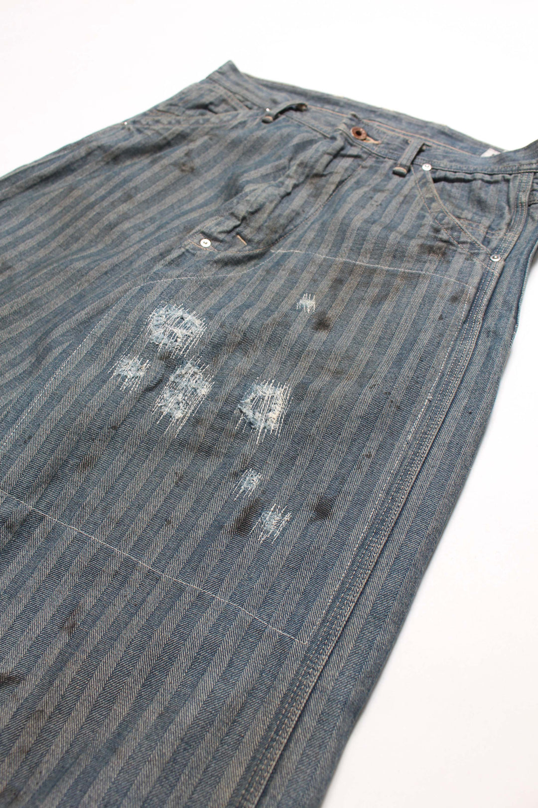 FER GRITGEAR PANTS AGED - INDIGO HERRINGBONE