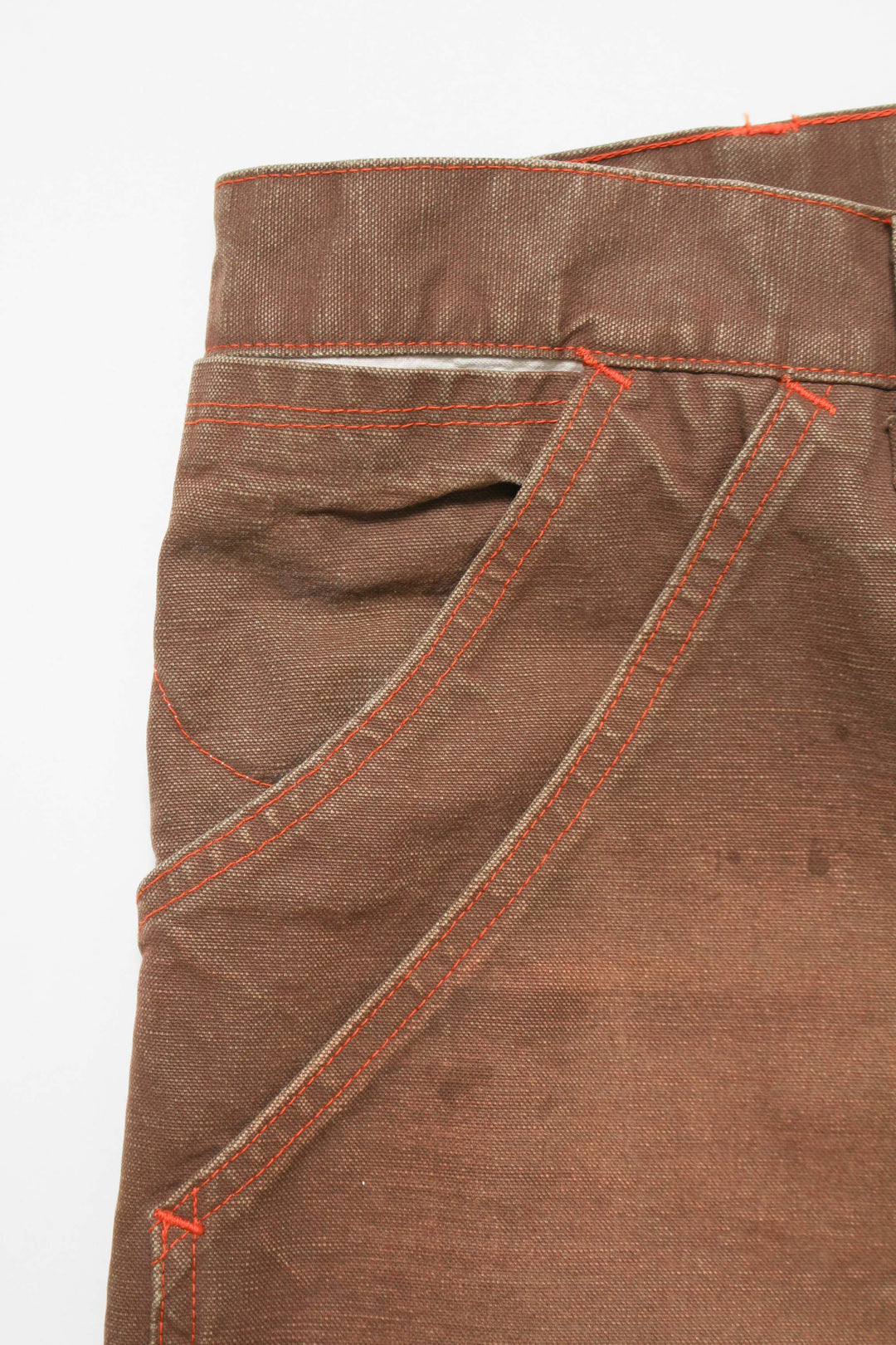 BROWN DUCK DOUBLE KNEE PANTS AGED - BROWN