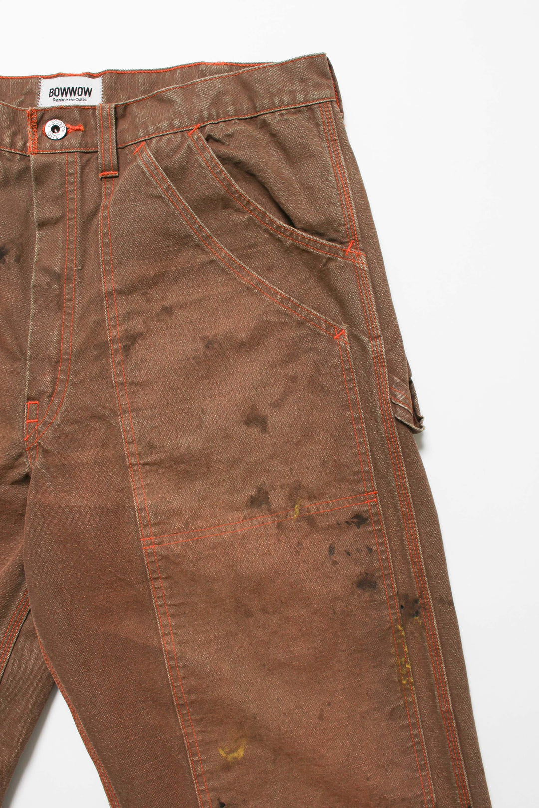 BROWN DUCK DOUBLE KNEE PANTS AGED - BROWN