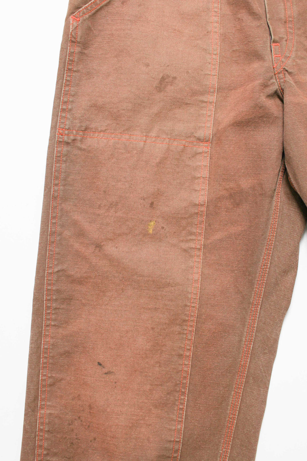 BROWN DUCK DOUBLE KNEE PANTS AGED - BROWN