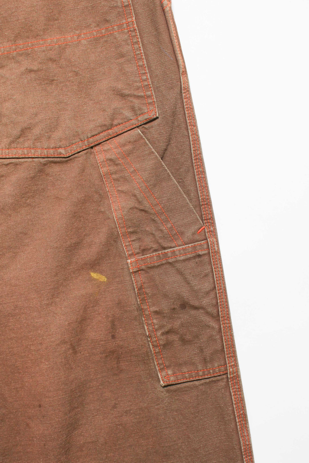 BROWN DUCK DOUBLE KNEE PANTS AGED - BROWN