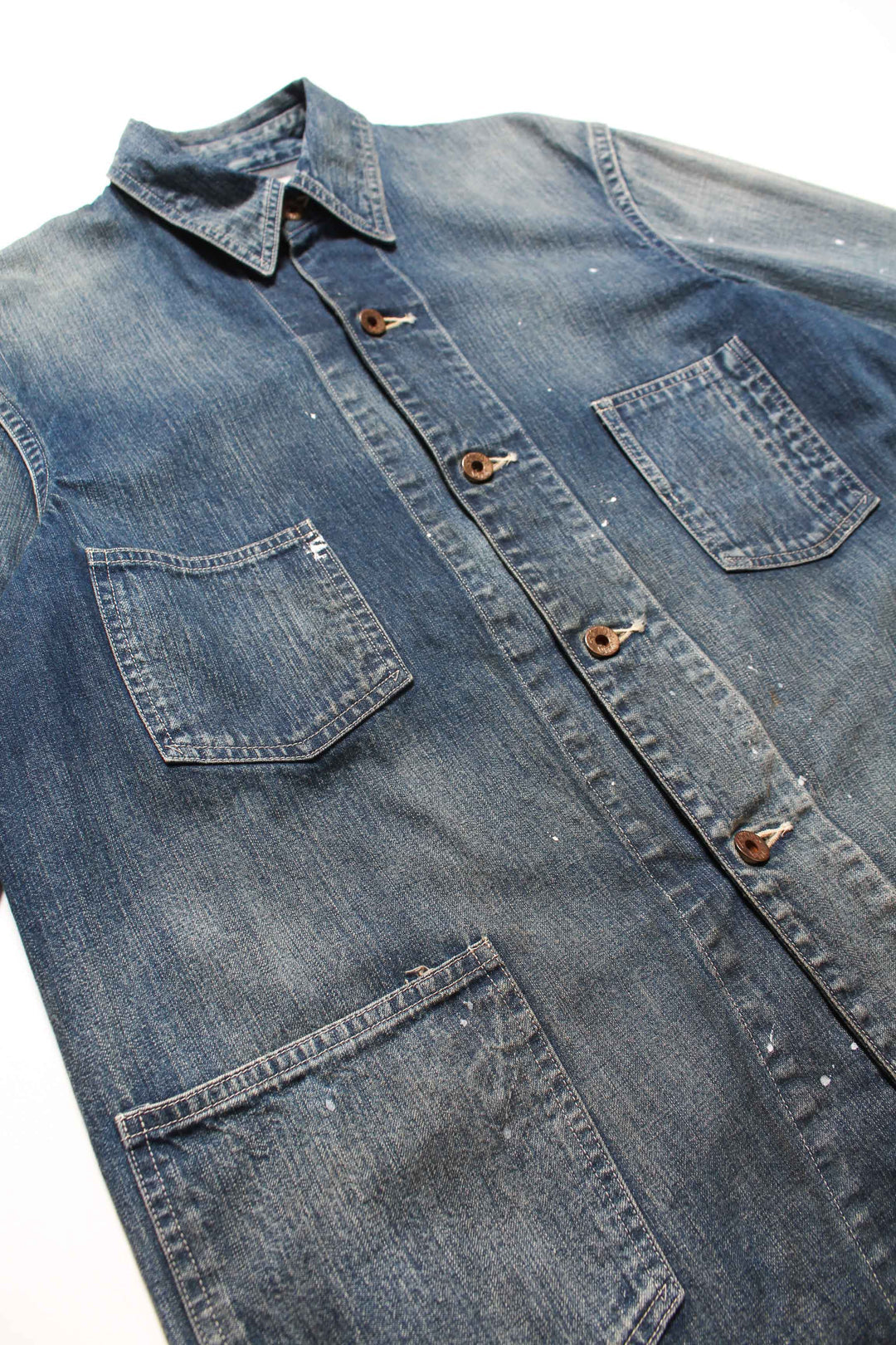 HERITAGE DENIM CHORE COAT AGED - INDIGO
