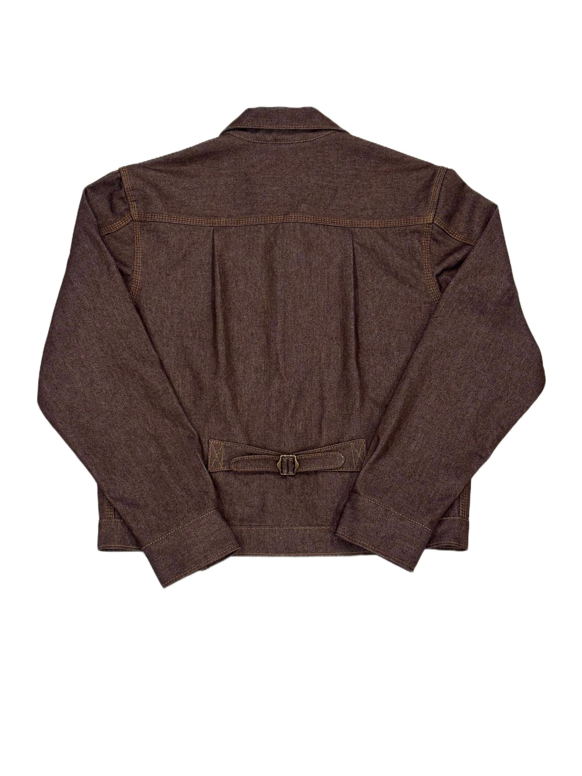 AK/PR/LOT2/JKT/042 Denim Document Jacket with curved yoke and White selvedge - BROWN