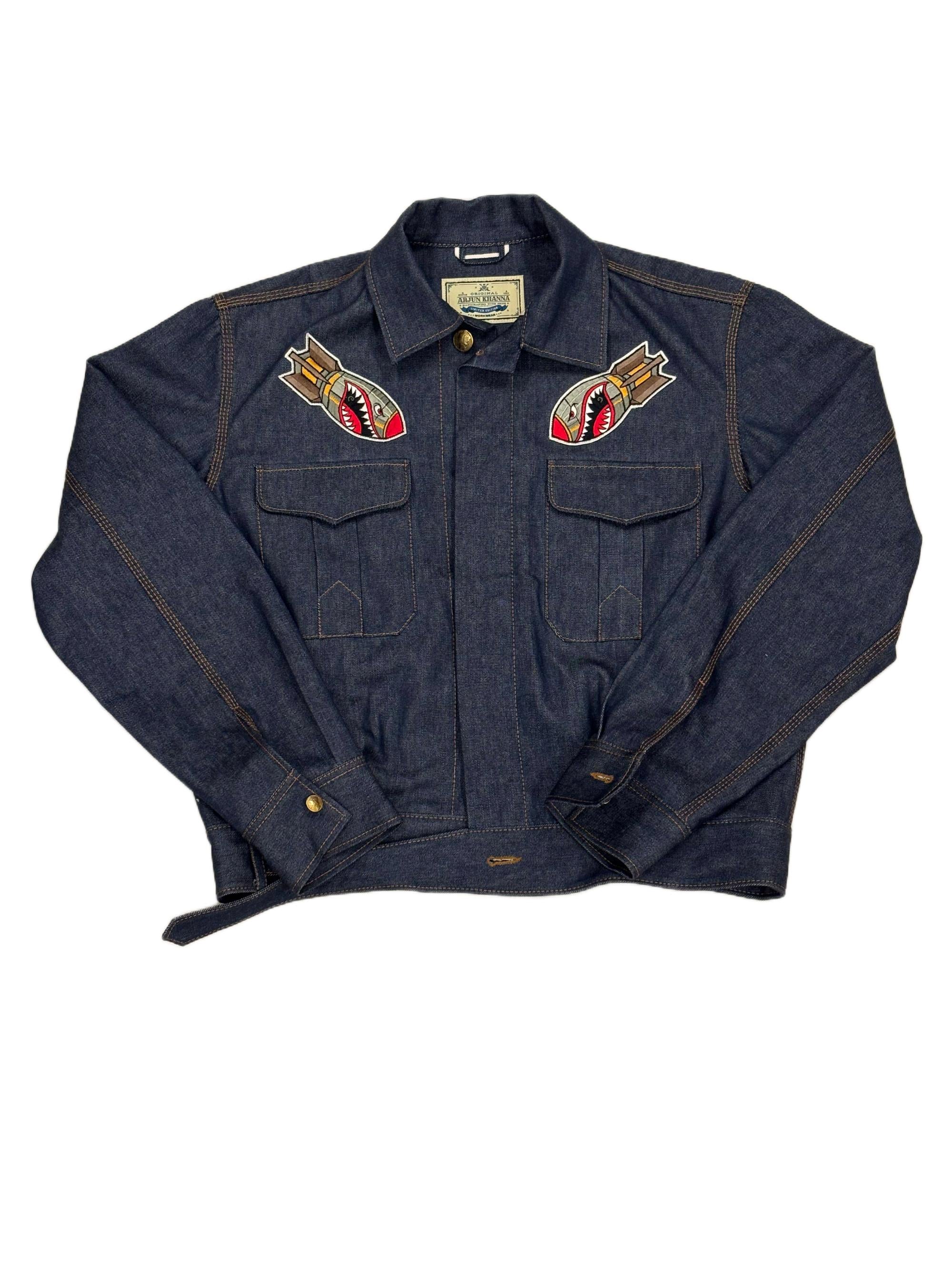 AK/PR/LOT2/JKT/044 Army Bomber - Vintage Club AK - DENIM