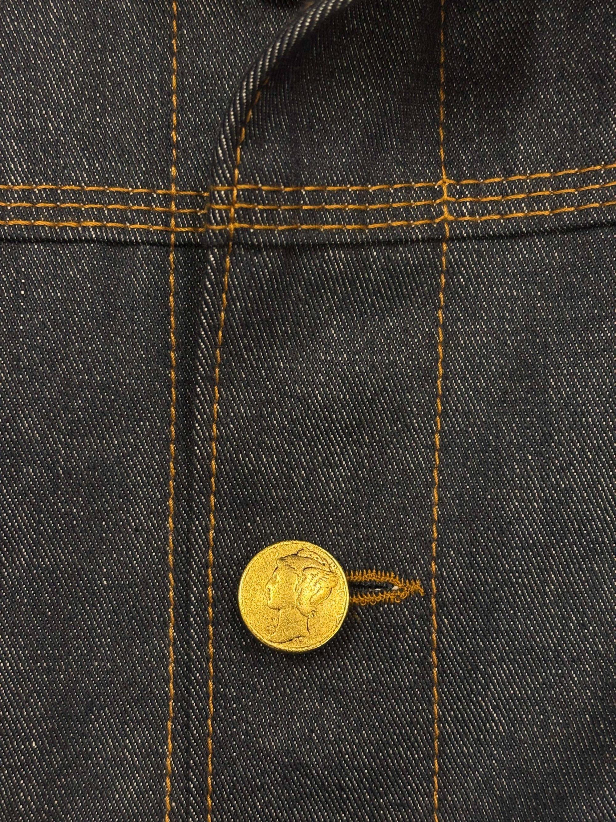 AK/PR/LOT2/JKT/043 Denim Document Jacket with curved yoke and White selvedge - DENIM BLUE