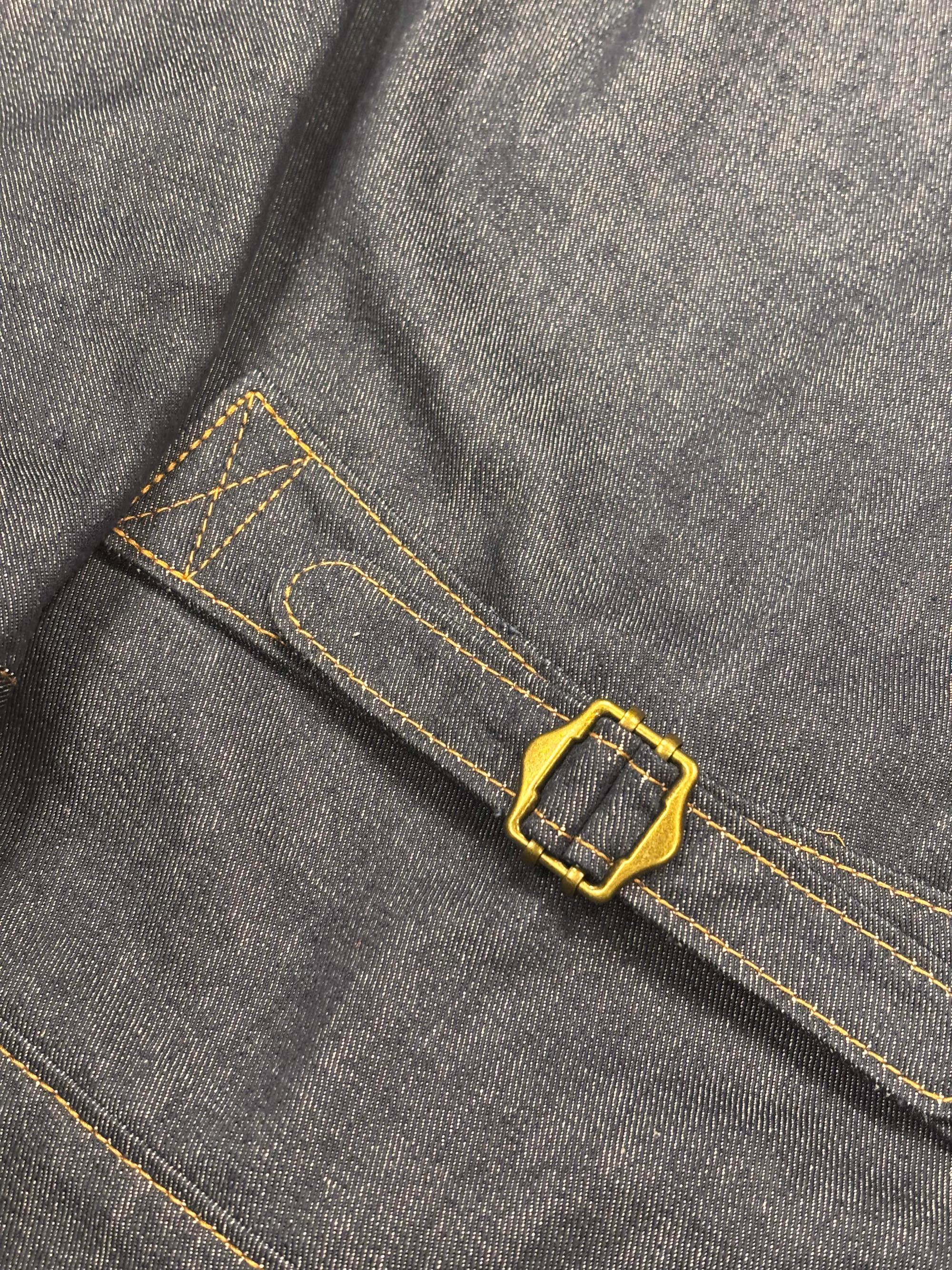 AK/PR/LOT2/JKT/043 Denim Document Jacket with curved yoke and White selvedge - DENIM BLUE