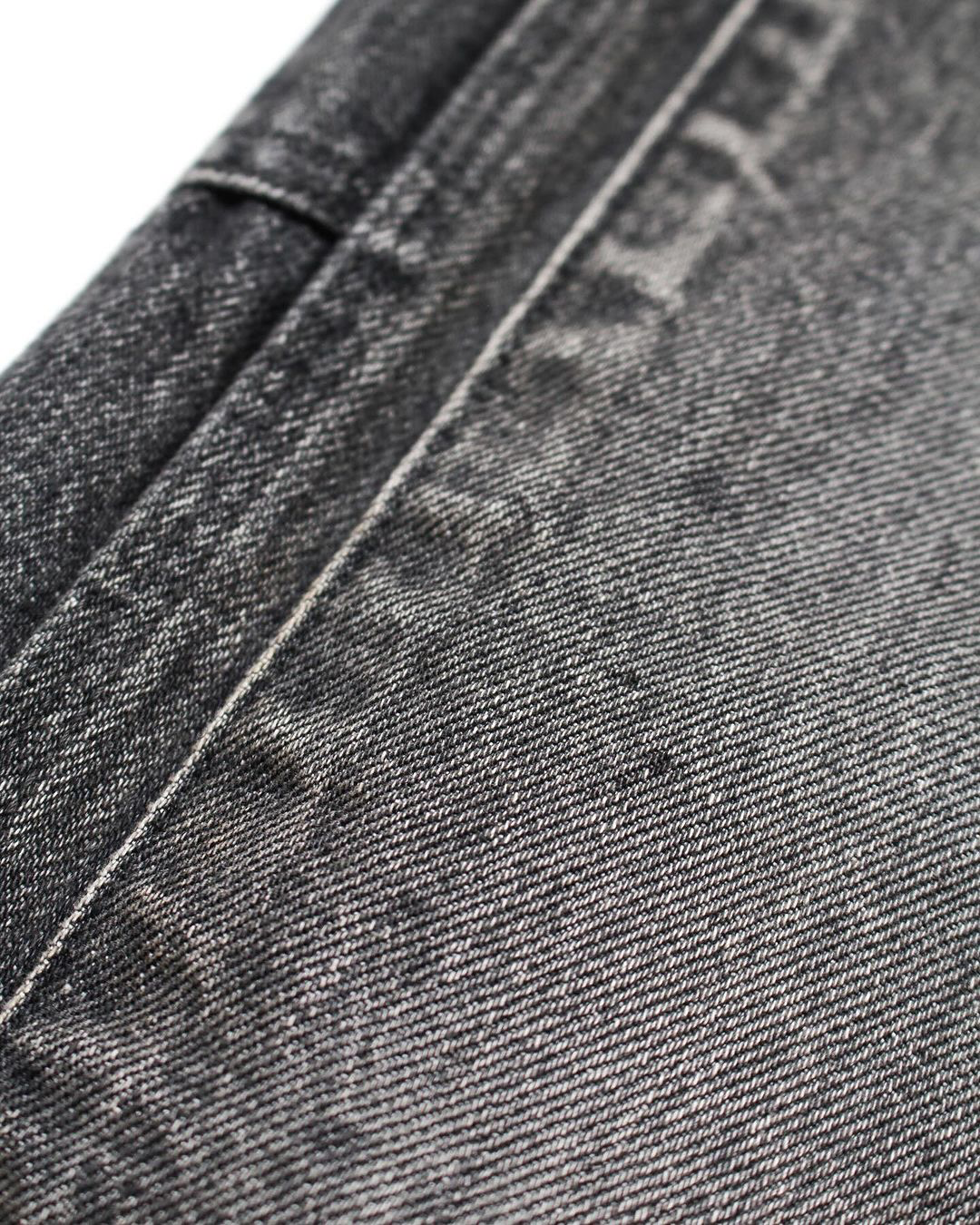 30S BLACK DENIM PANTS REPAIRED - BLACK AGING