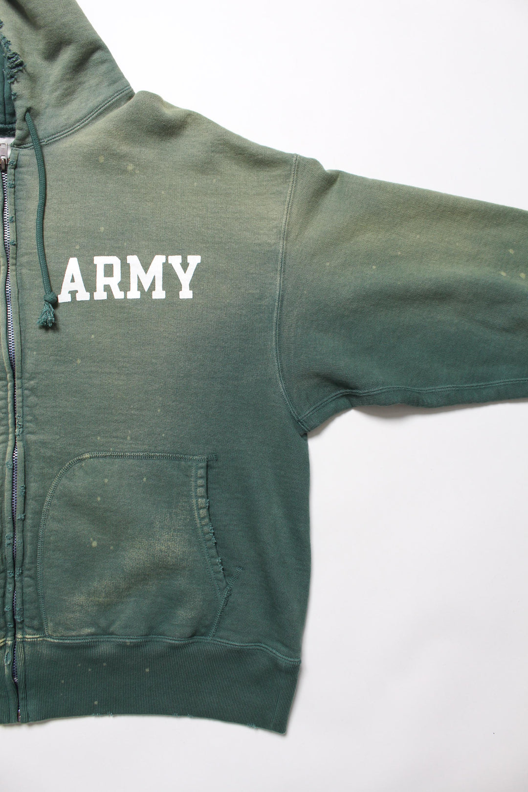 ARMY ZIP HOODIE AGED - AGED GREEN